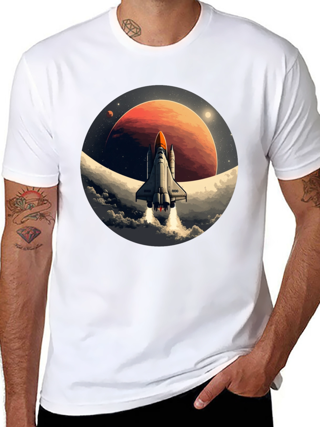 Space Shuttle Blast Off Graphic Tee