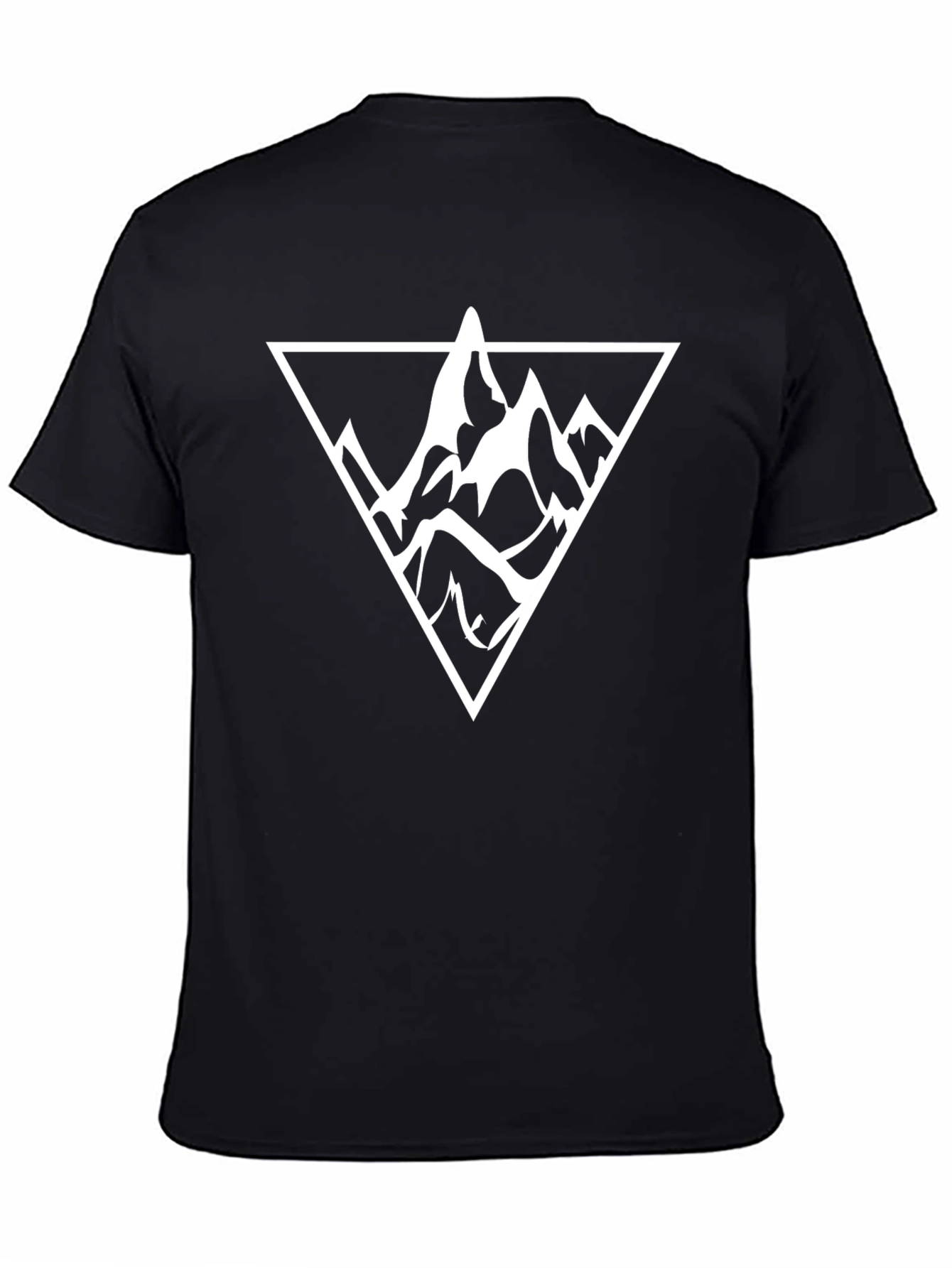 Mountain Triangle Graphic Tee - Black Cotton Casual Wear