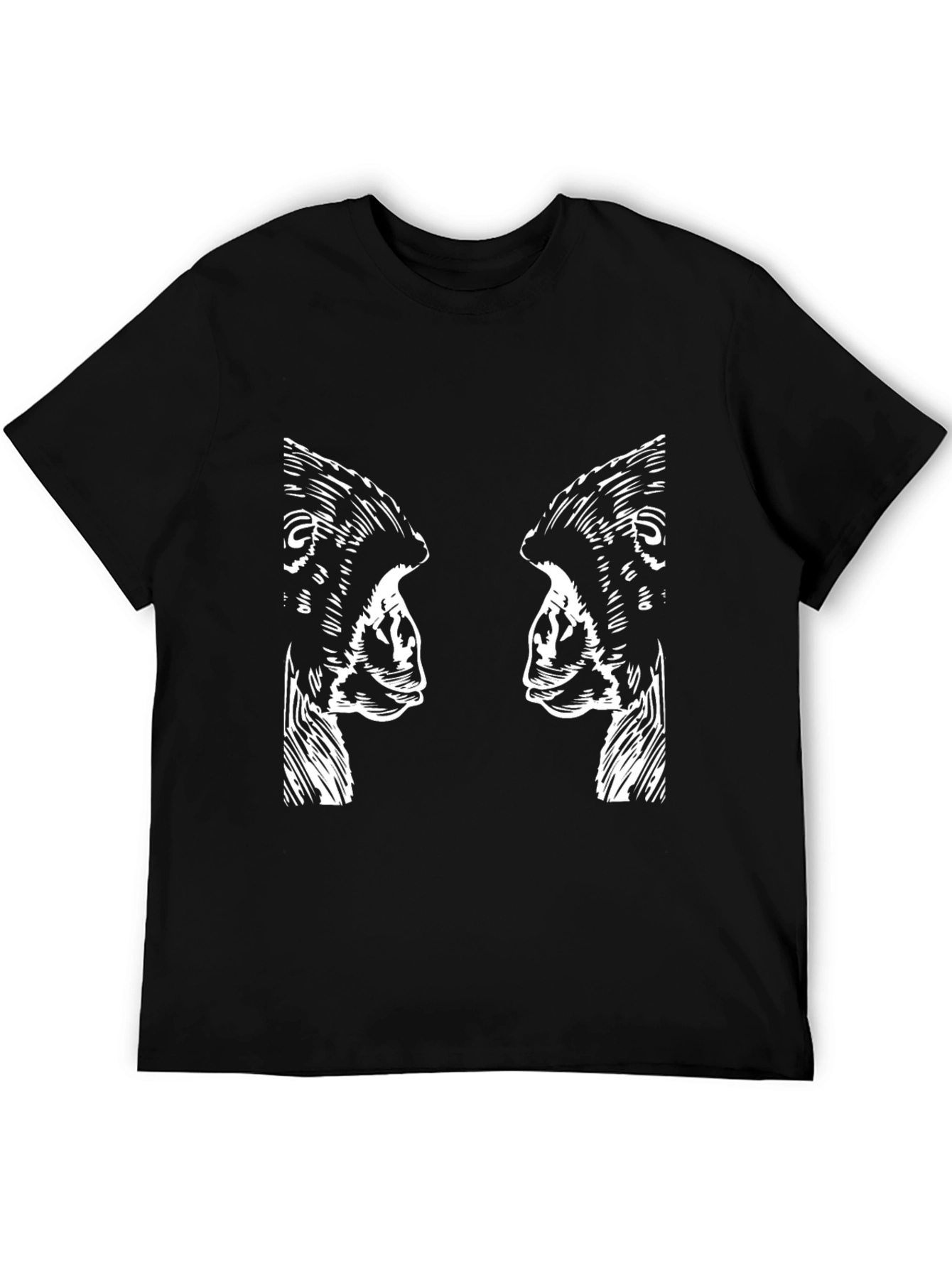 Abstract Gorilla Print Black Graphic Tee