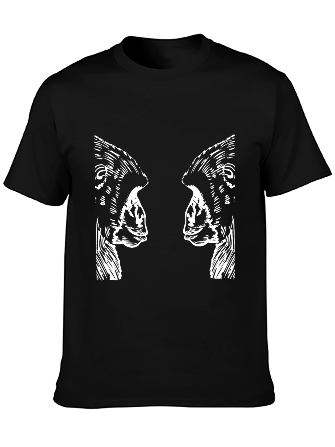Abstract Gorilla Print Black Graphic Tee