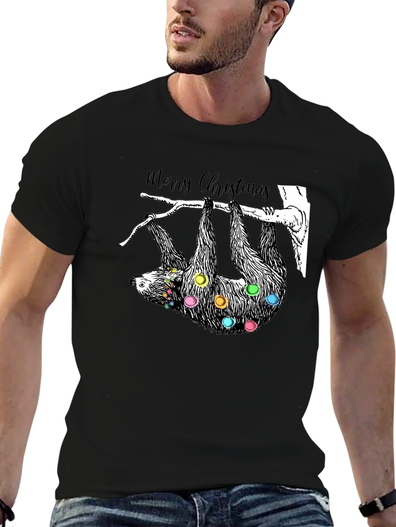 Festive Sloth Christmas T-Shirt
