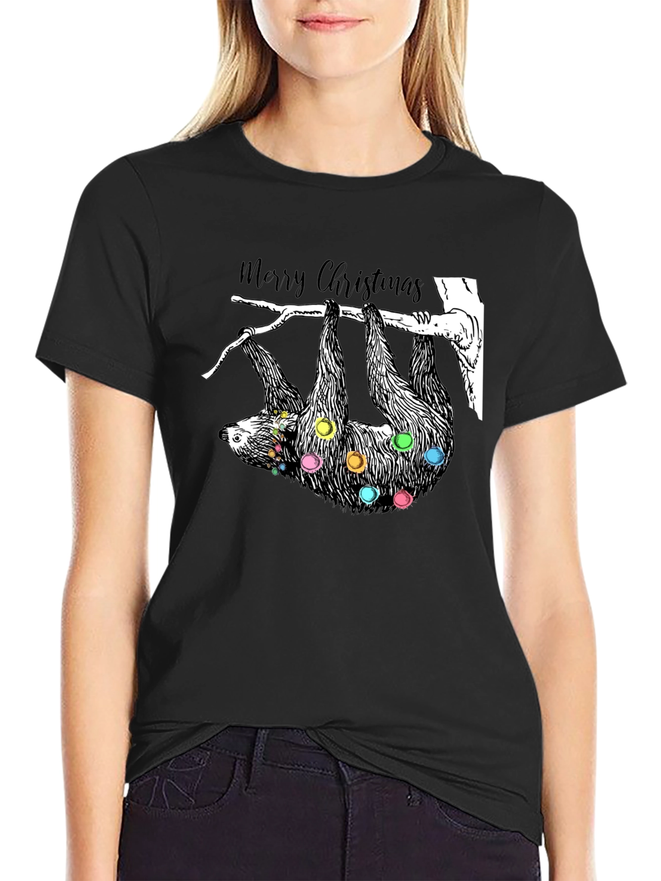 Festive Sloth Christmas T-Shirt