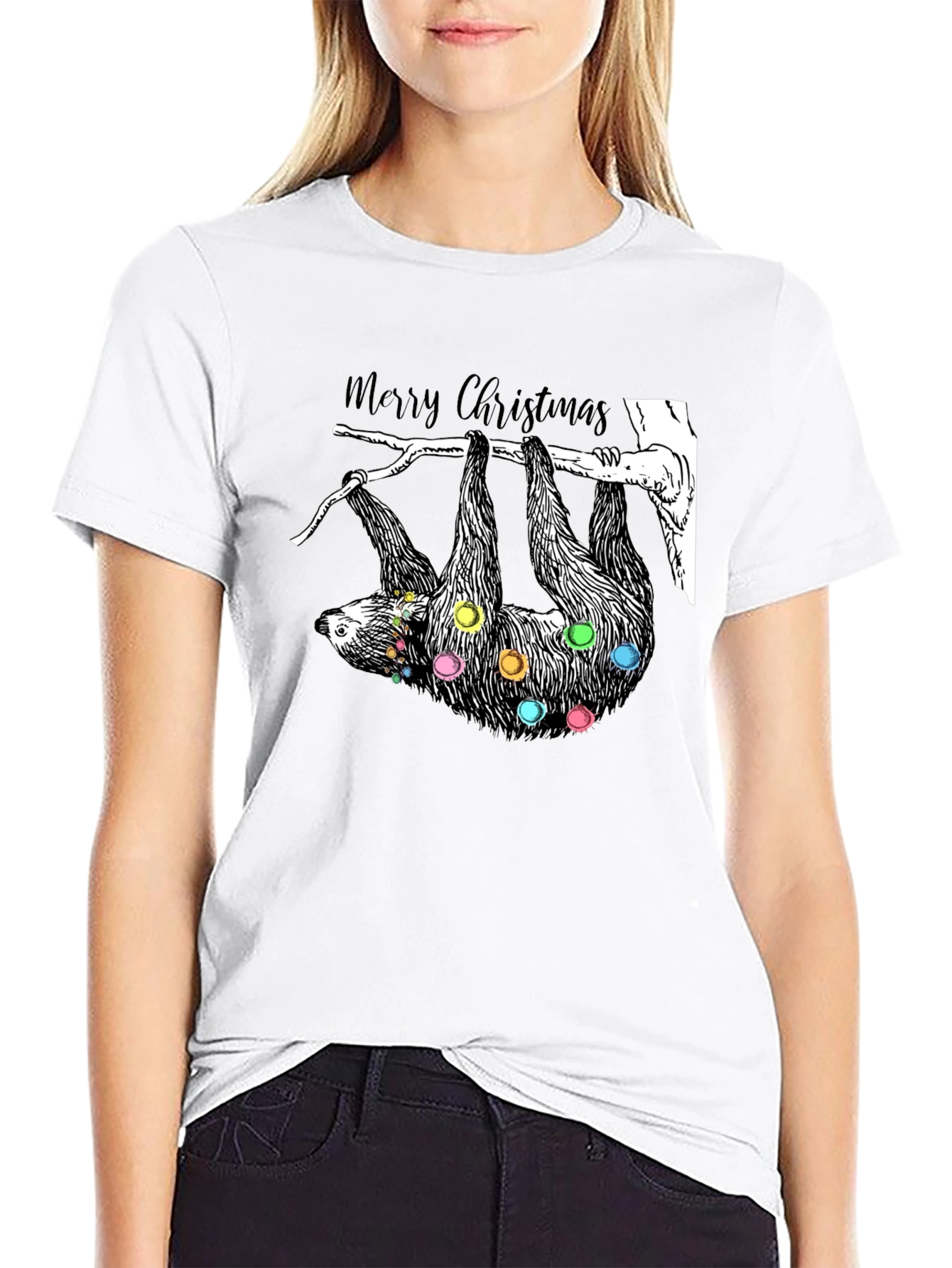 Festive Sloth Christmas T-Shirt