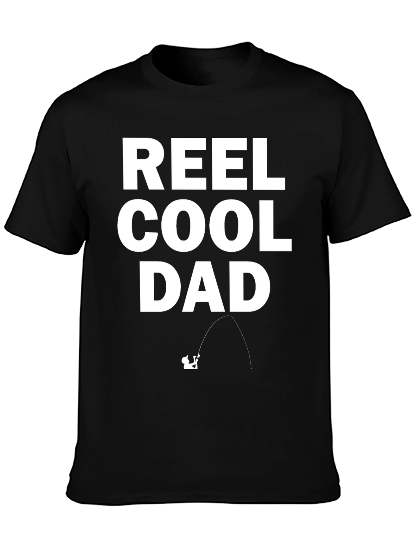 Reel Cool Dad Black Graphic T-Shirt