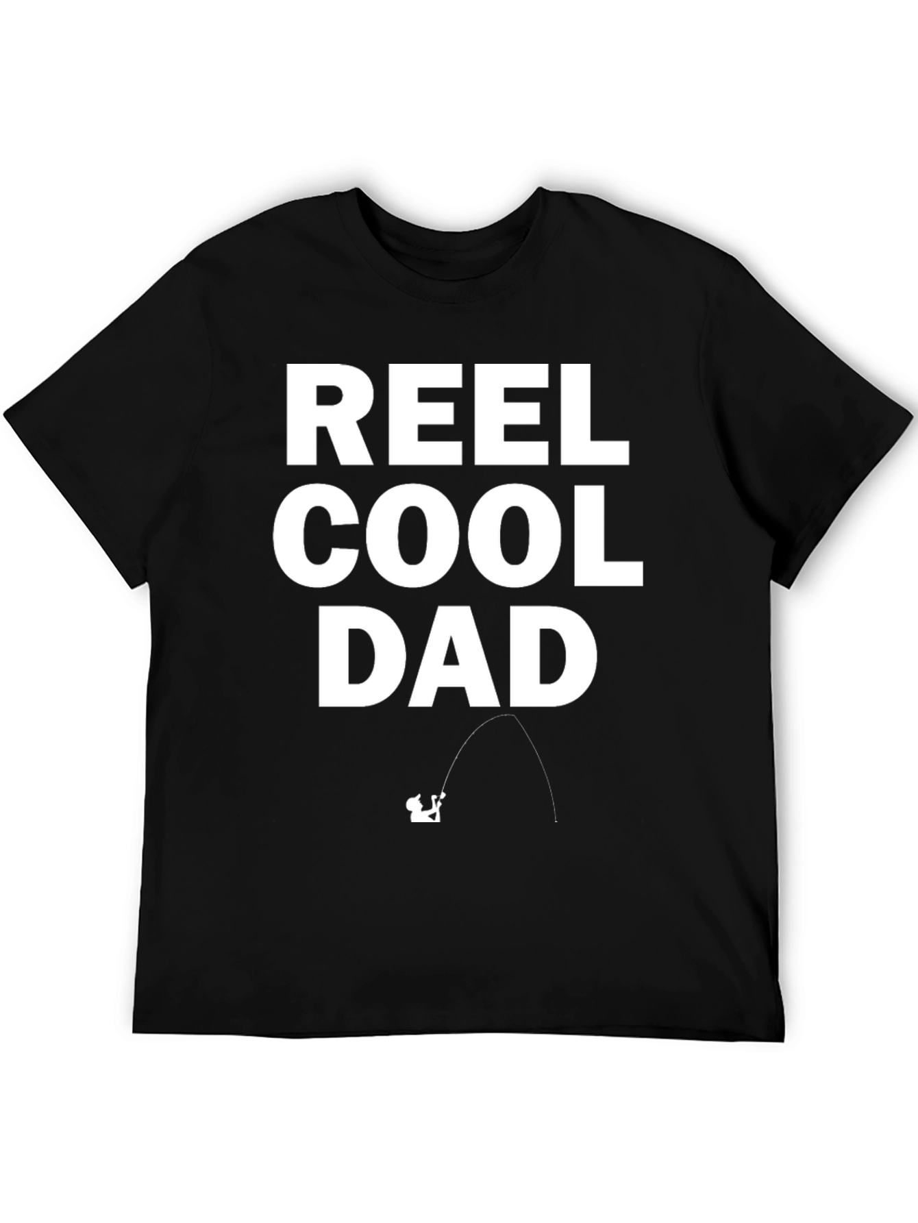 Reel Cool Dad Black Graphic T-Shirt
