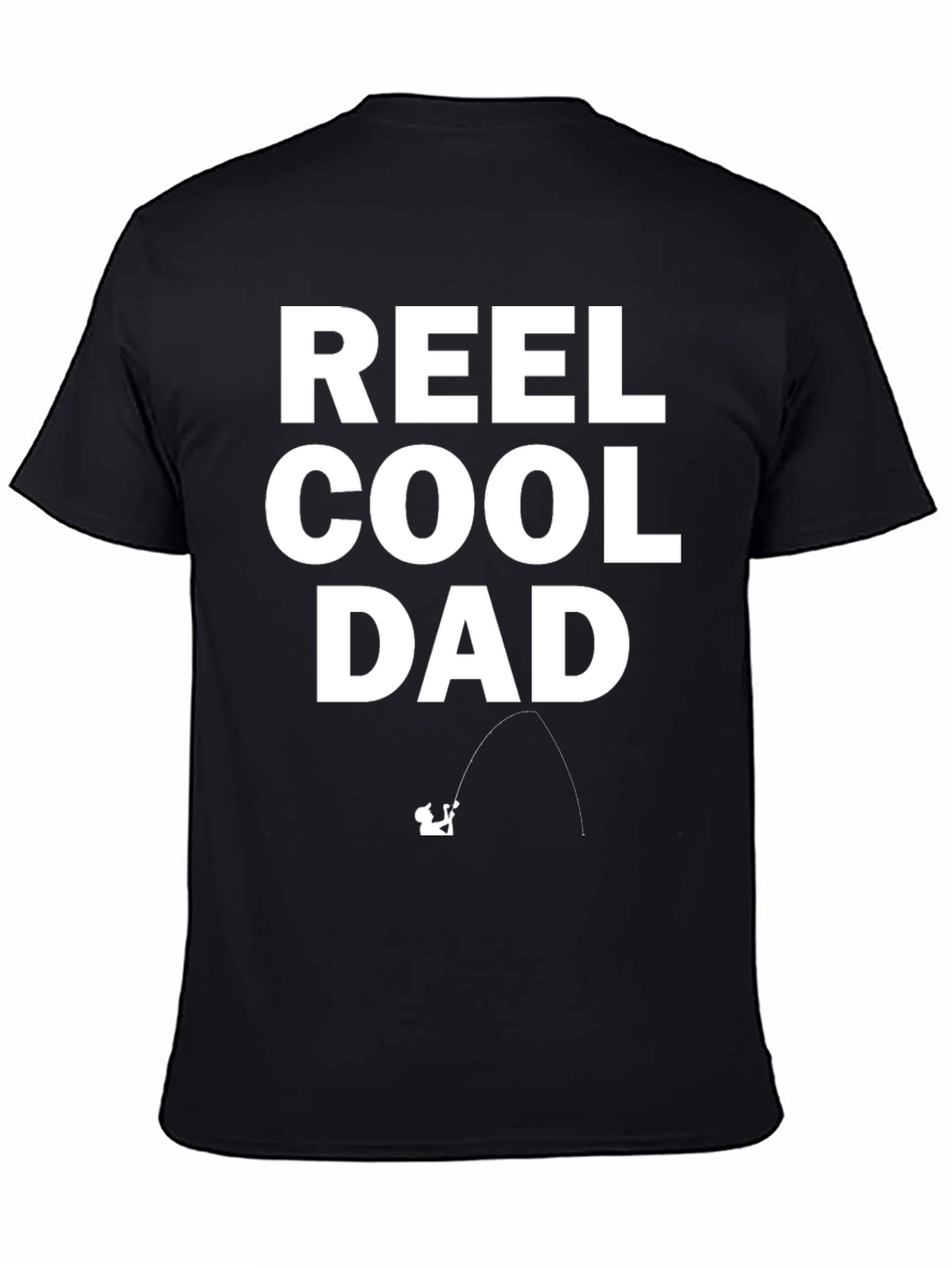 Reel Cool Dad Black Graphic T-Shirt