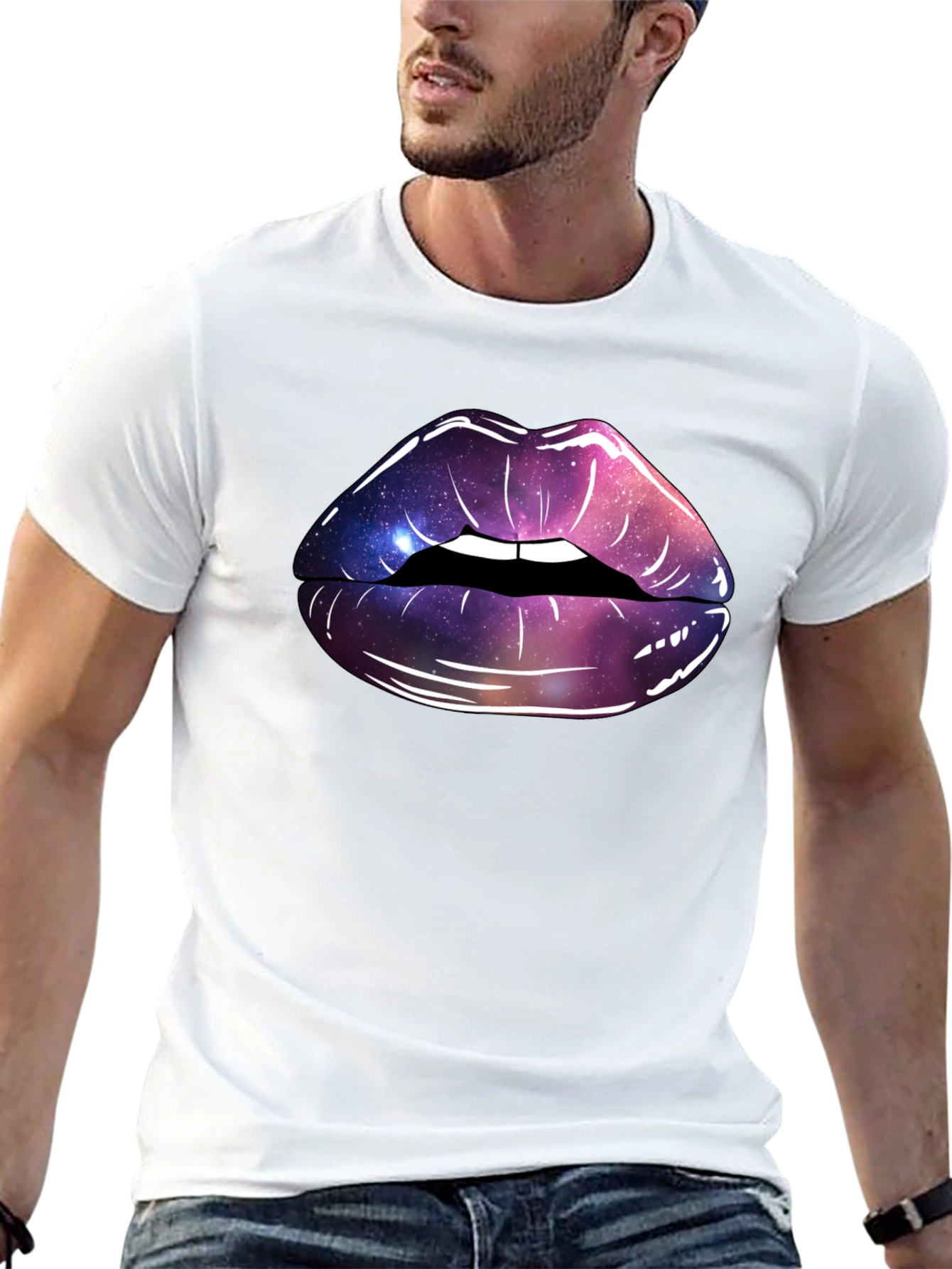 Galaxy Lips Graphic Tee - Black Unisex T-Shirt