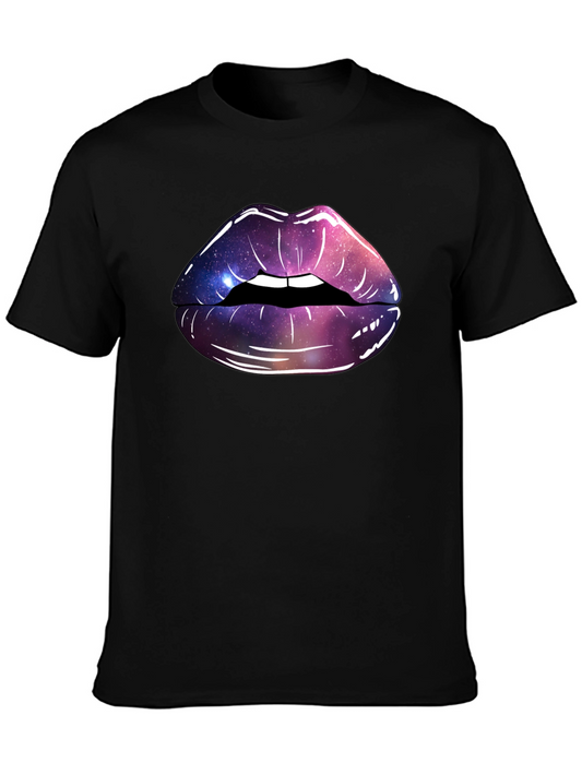 Galaxy Lips Graphic Tee - Black Unisex T-Shirt