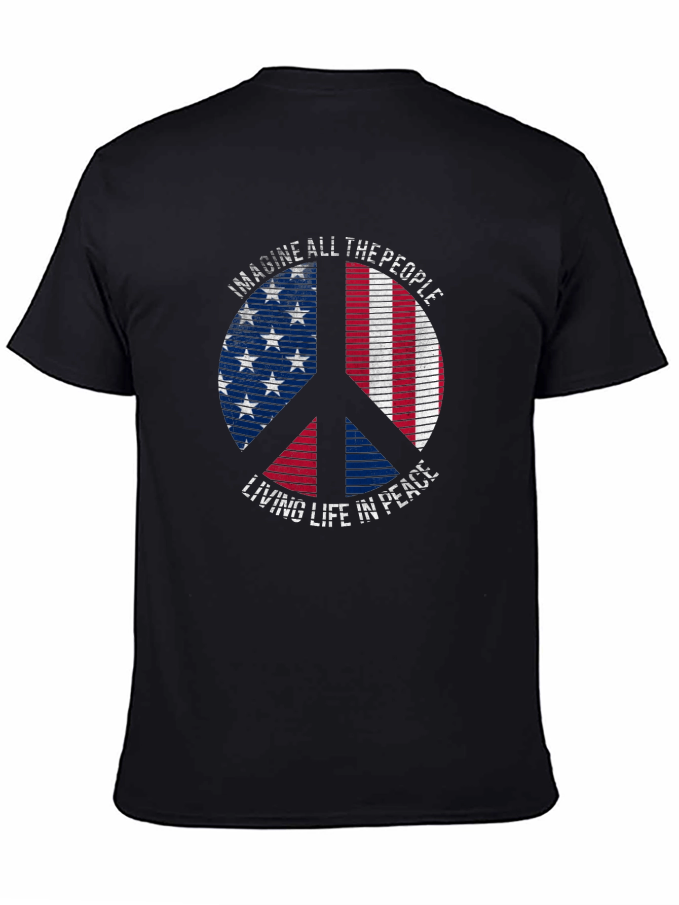 Peace Sign American Flag Graphic Tee - Imagine Peace