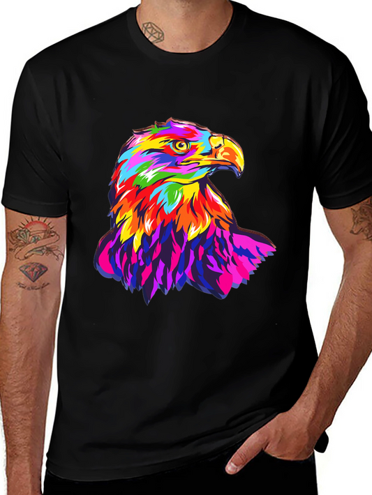 Colorful Eagle Graphic Tee - Mens Black T-Shirt