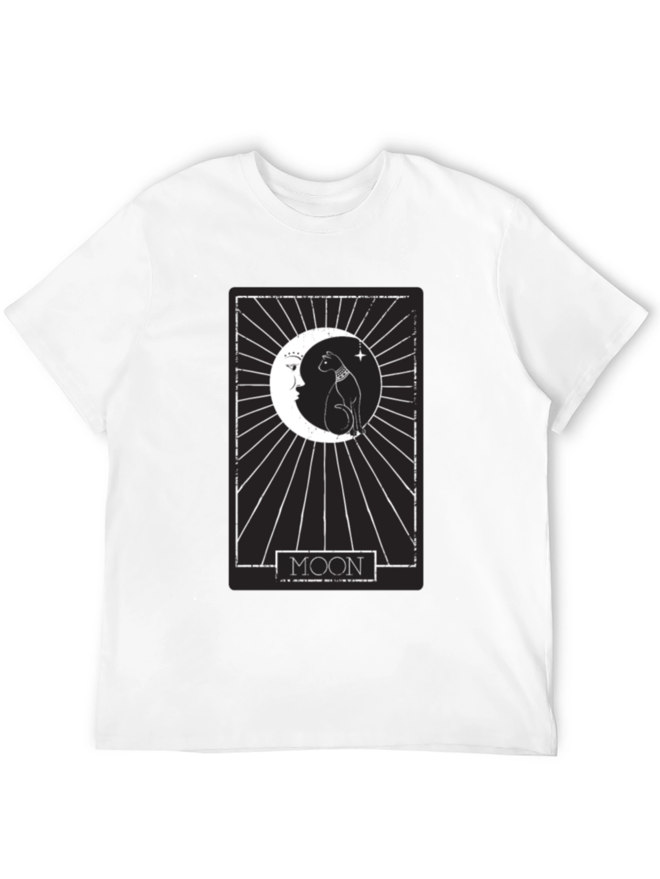 Moon Tarot Card Cat T-Shirt - Mystical Design