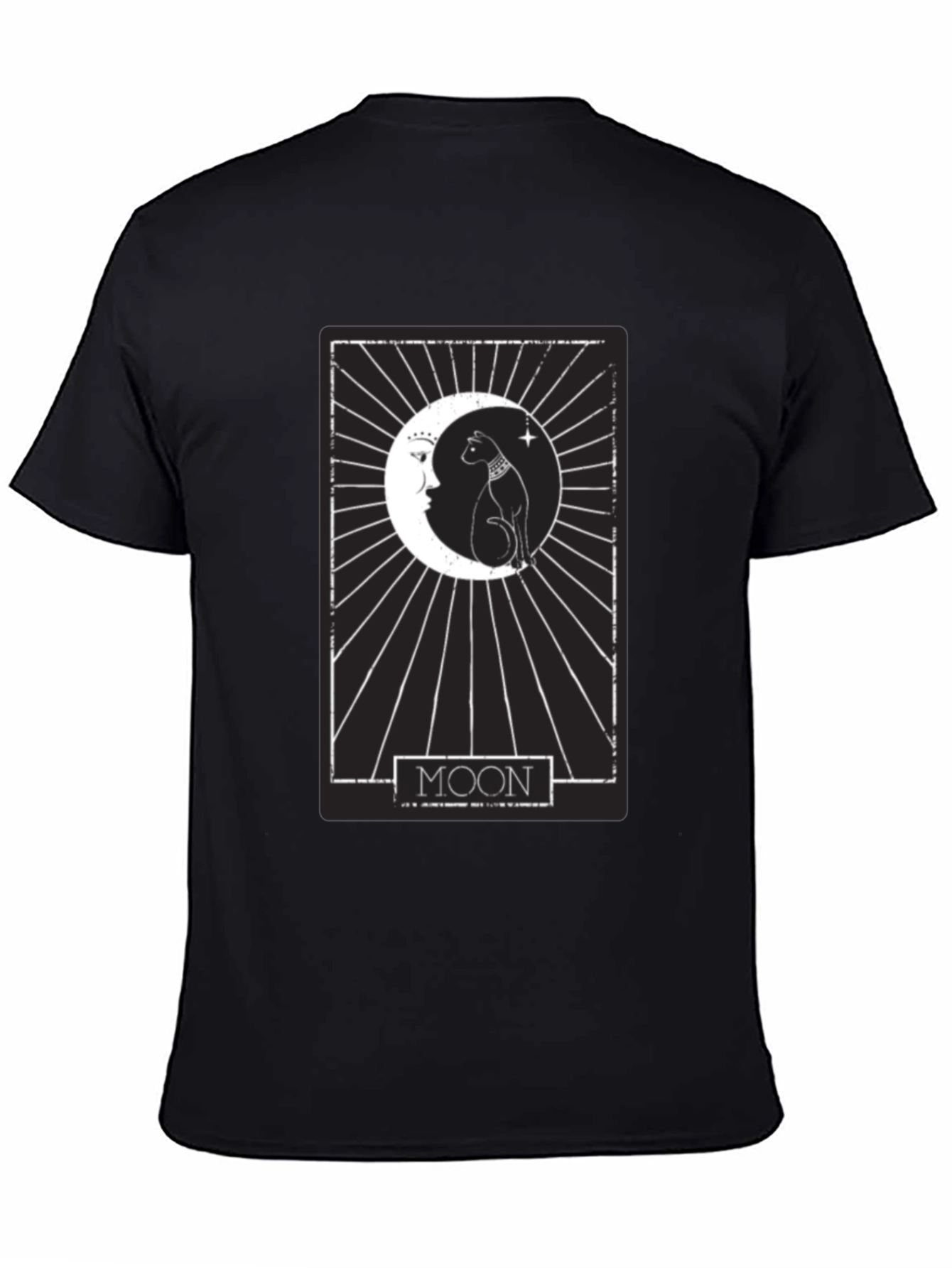 Moon Tarot Card Cat T-Shirt - Mystical Design