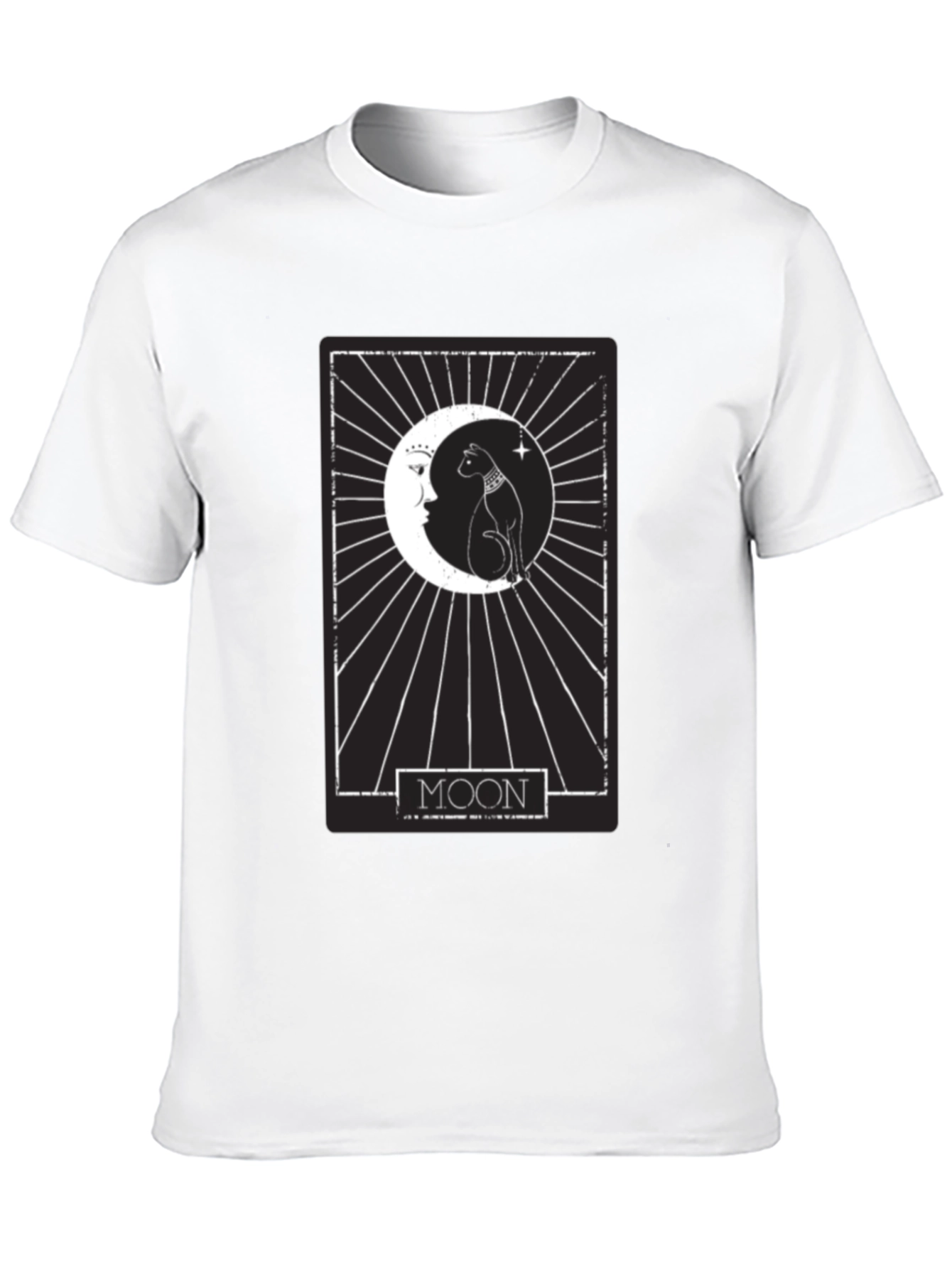 Moon Tarot Card Cat T-Shirt - Mystical Design
