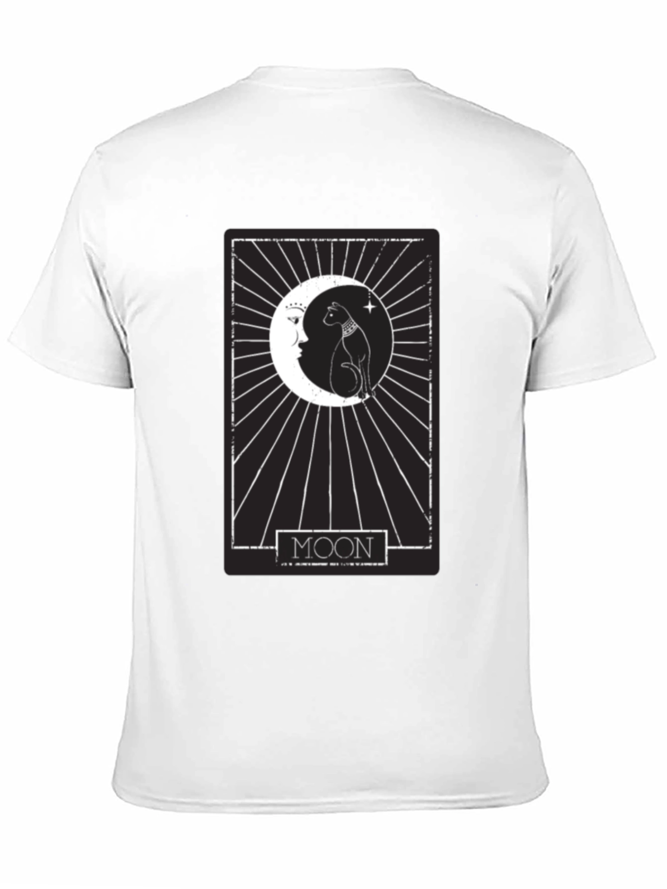 Moon Tarot Card Cat T-Shirt - Mystical Design