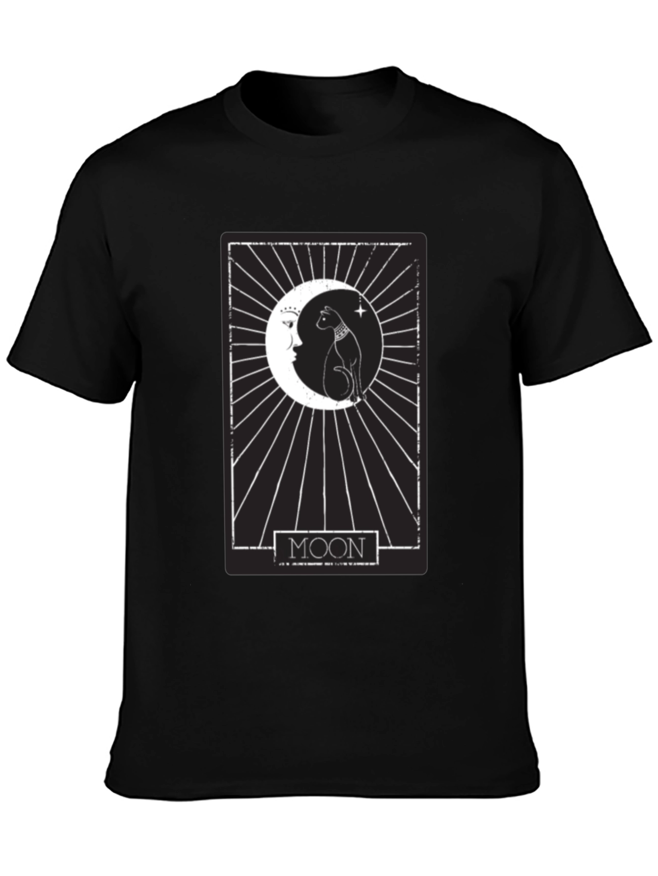Moon Tarot Card Cat T-Shirt - Mystical Design