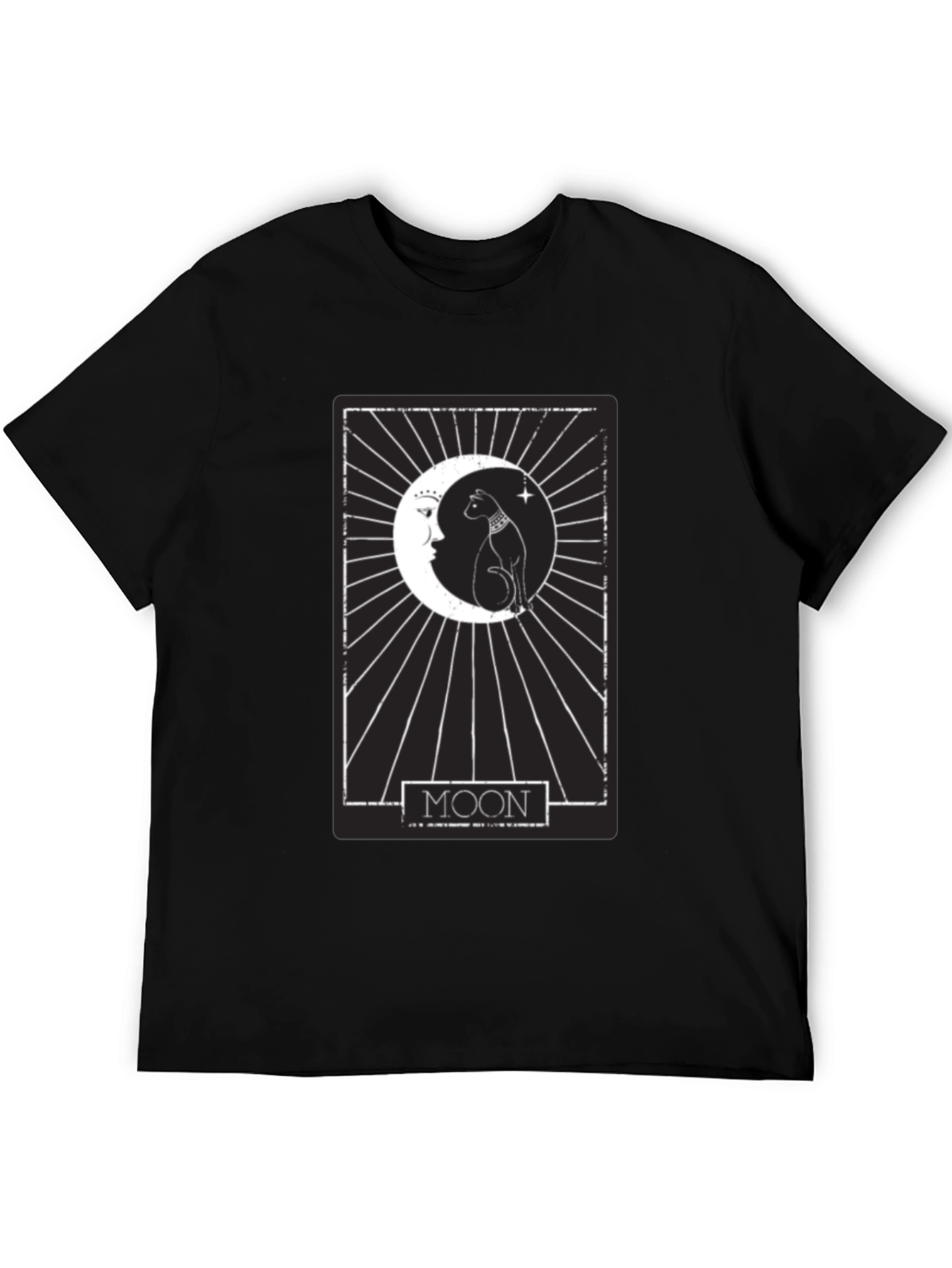 Moon Tarot Card Cat T-Shirt - Mystical Design
