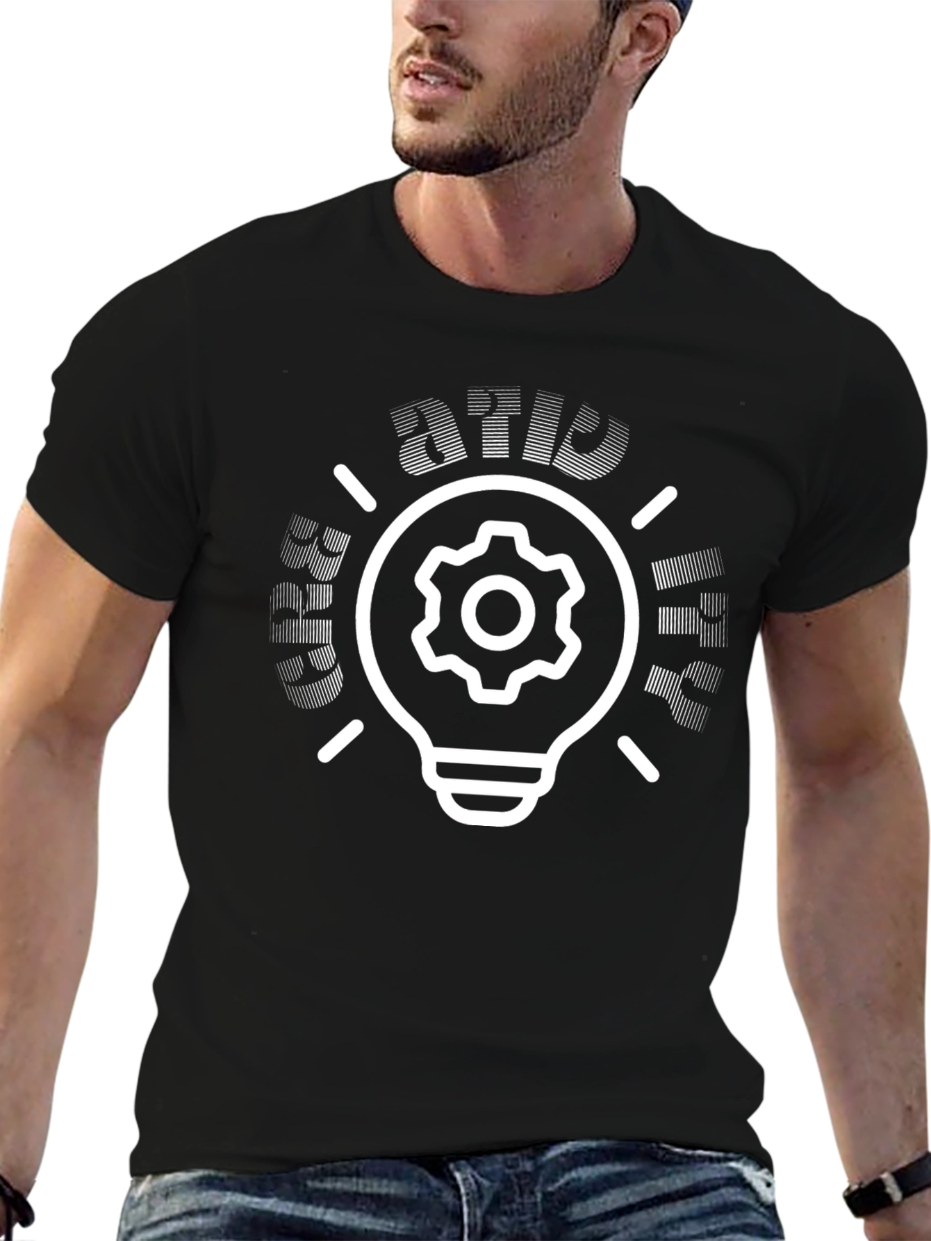 Creative Idea T-Shirt - Gear Light Bulb Design