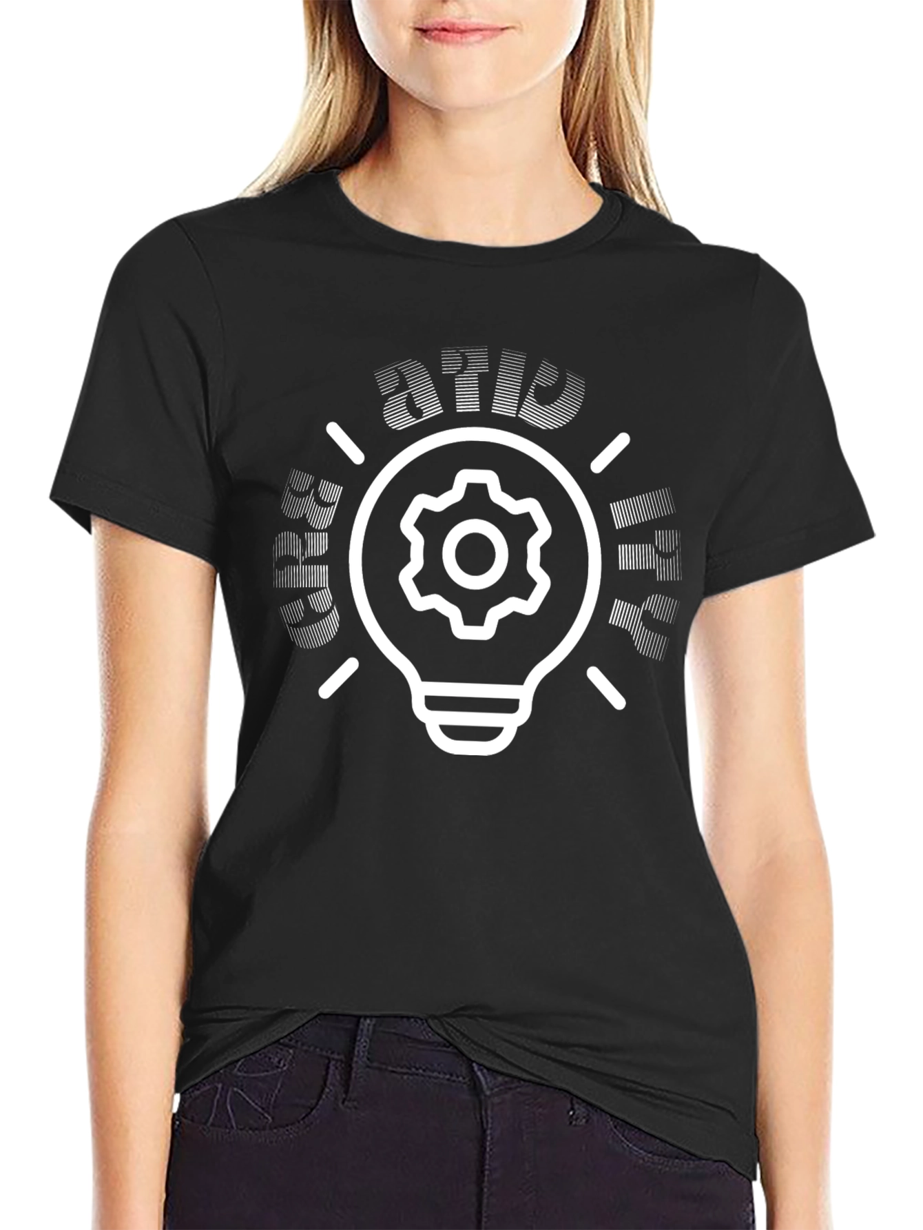 Creative Idea T-Shirt - Gear Light Bulb Design