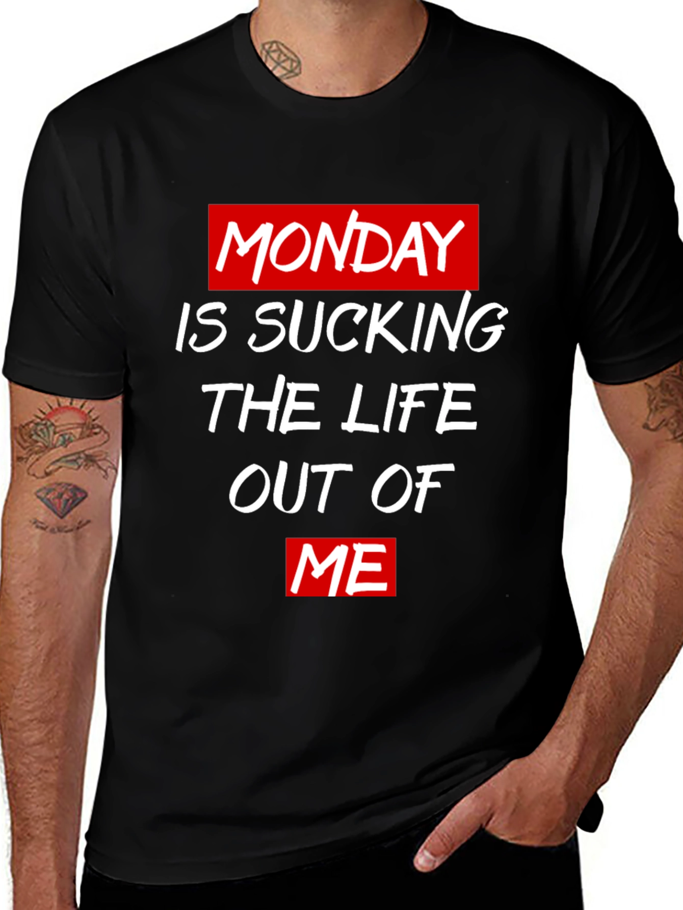Monday Life Sucking T-Shirt - Black Cotton Tee