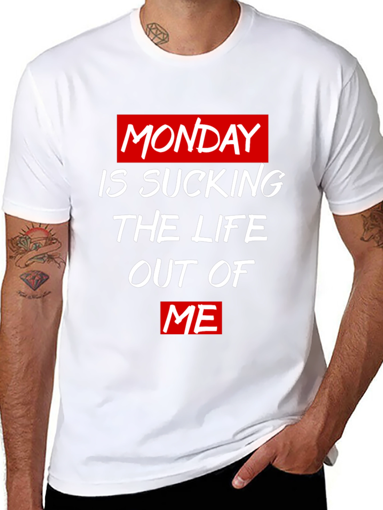 Monday Life Sucking T-Shirt - Black Cotton Tee