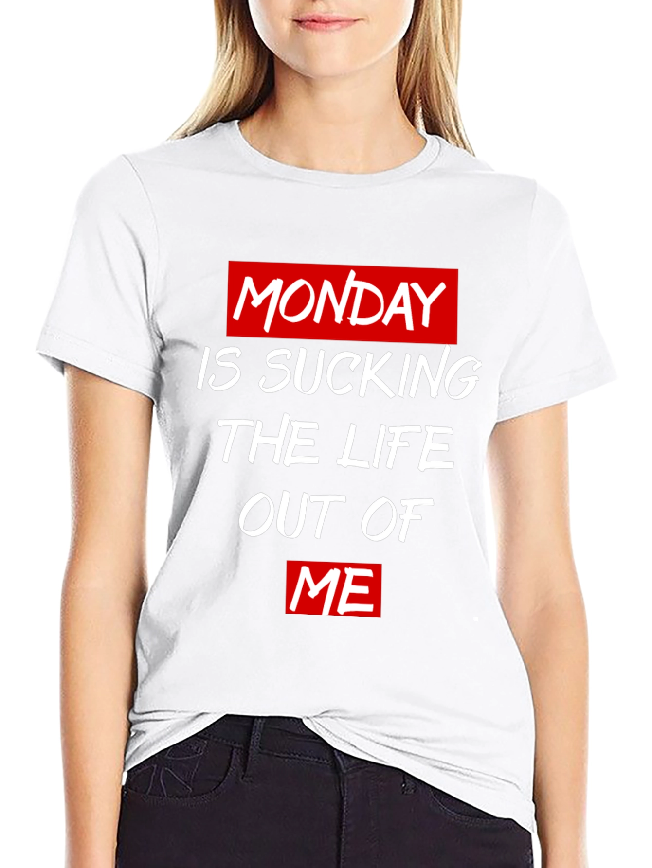 Monday Life Sucking T-Shirt - Black Cotton Tee