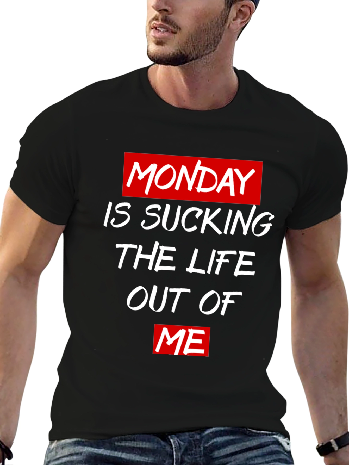 Monday Life Sucking T-Shirt - Black Cotton Tee