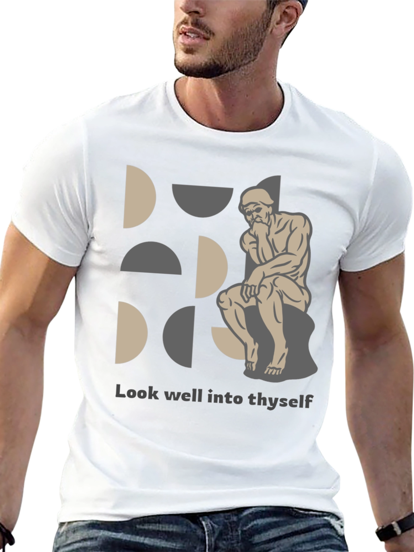 Philosophical Graphic Tee - Look Well Into Thyself