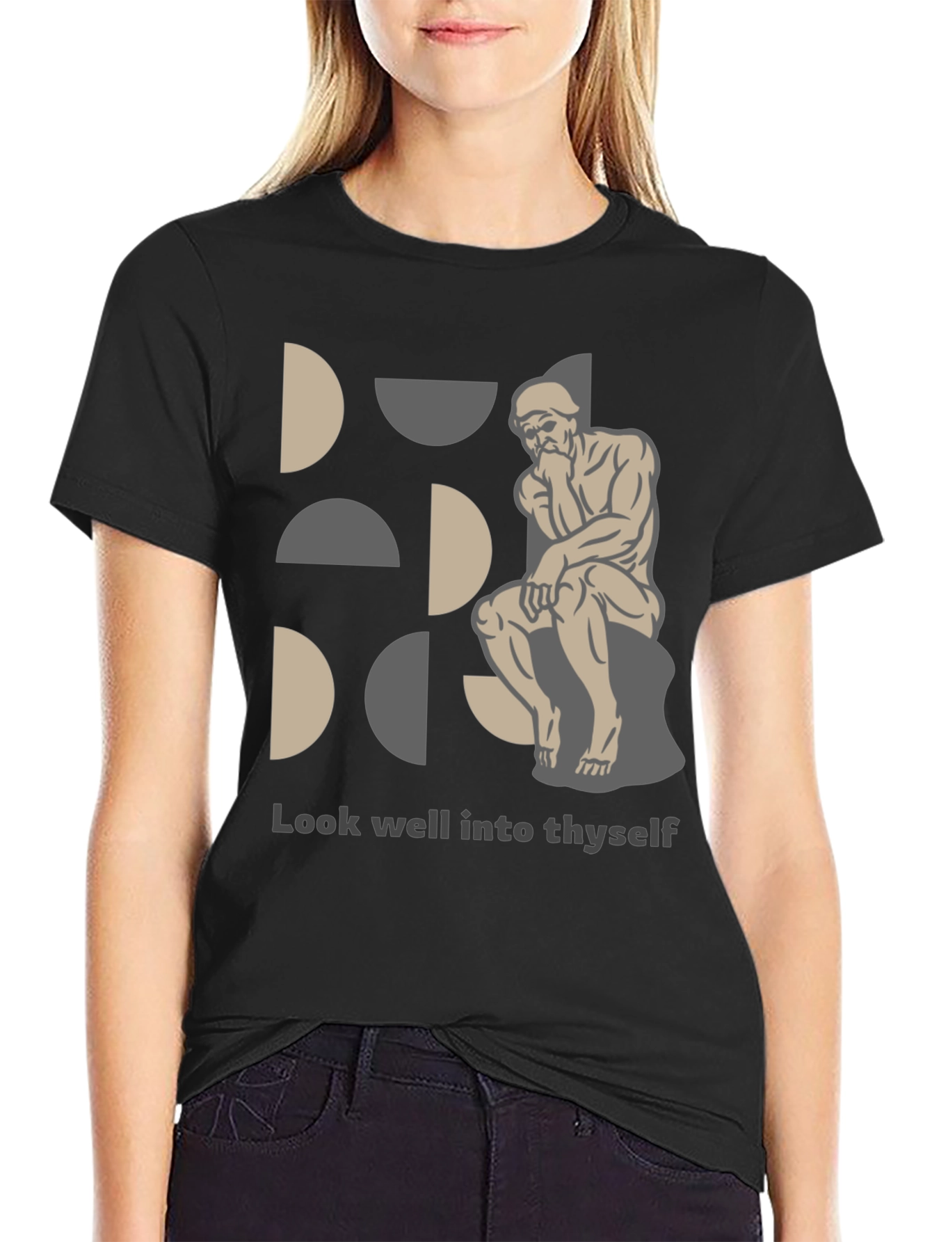Philosophical Graphic Tee - Look Well Into Thyself
