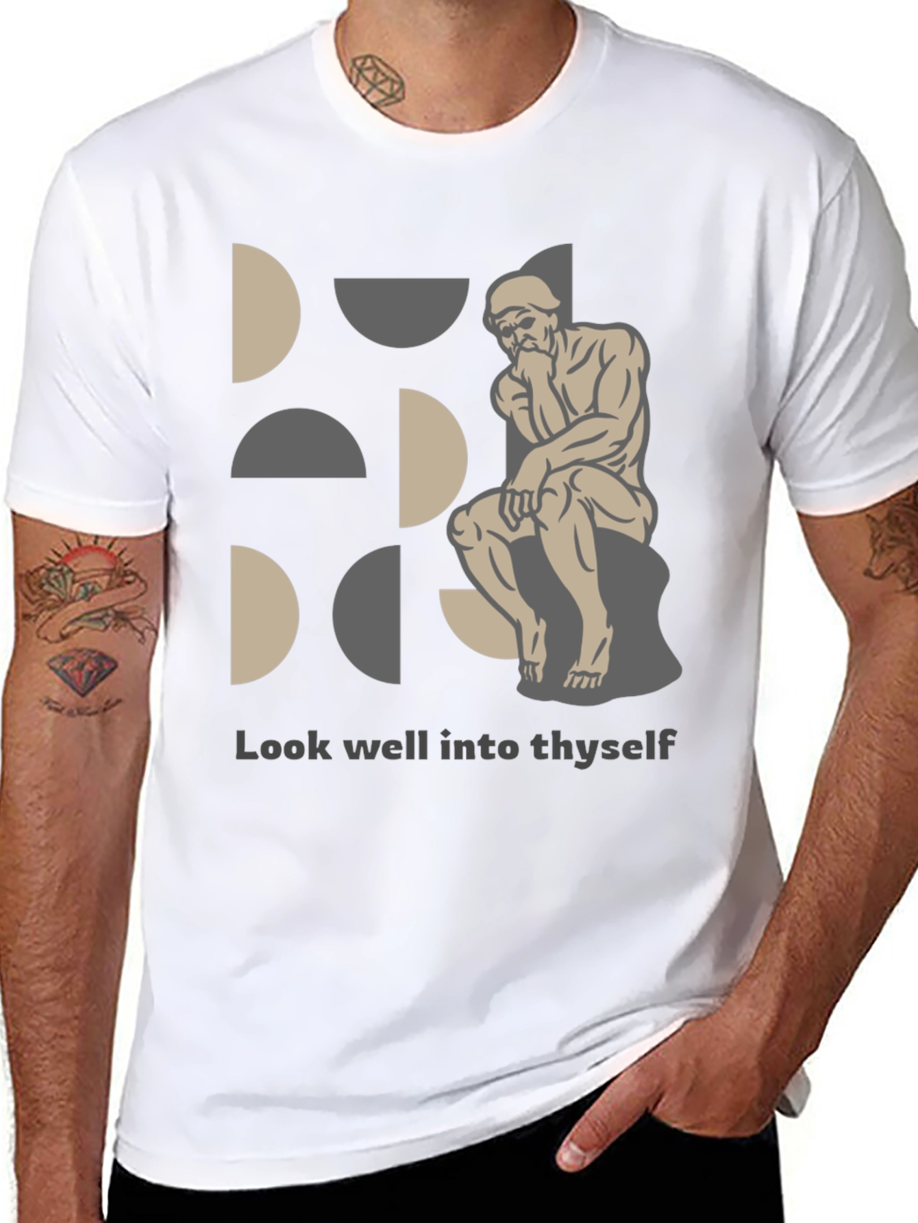 Philosophical Graphic Tee - Look Well Into Thyself