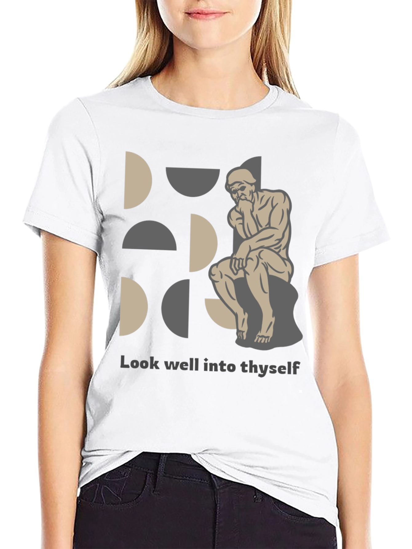 Philosophical Graphic Tee - Look Well Into Thyself