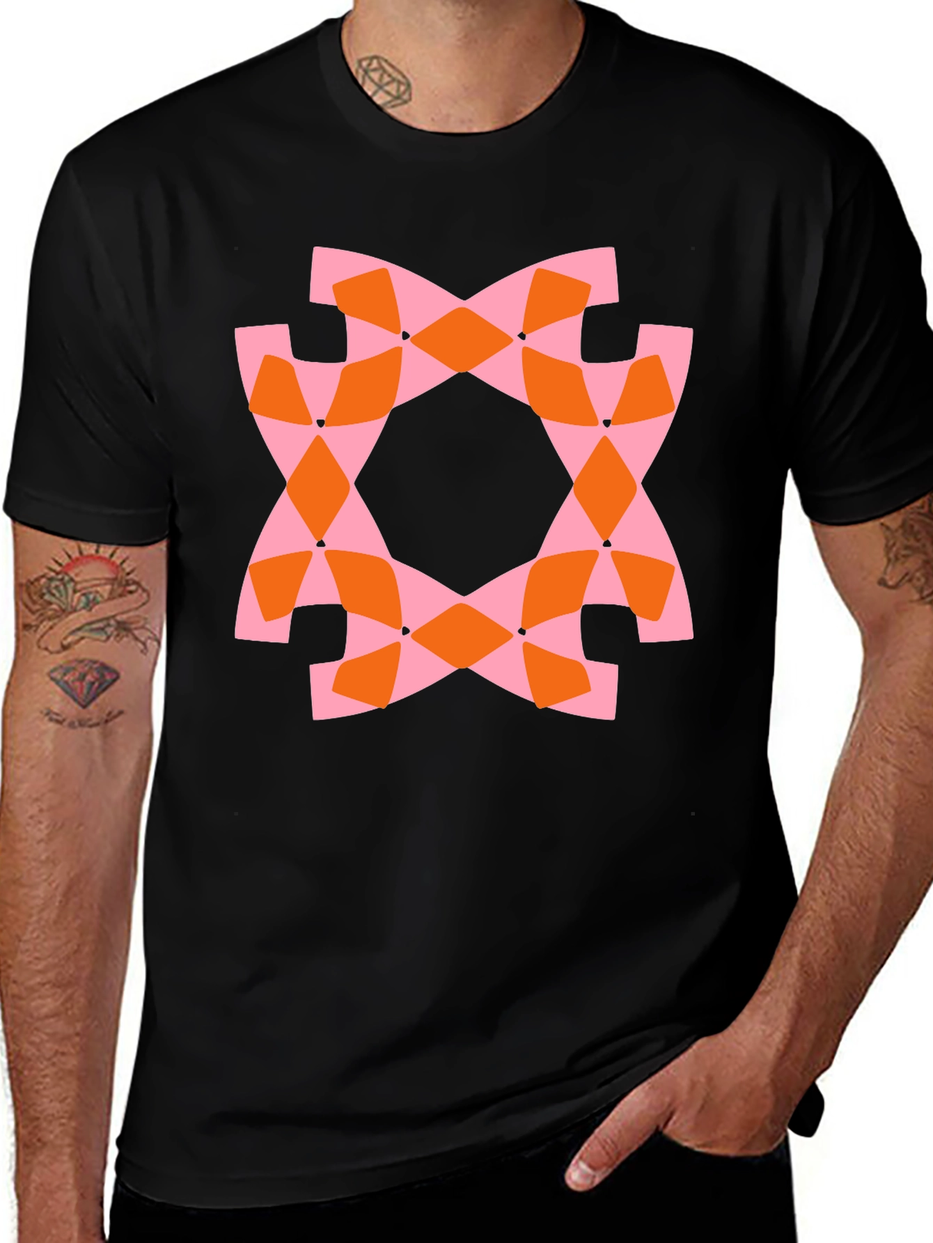 Abstract Geometric Print Tee