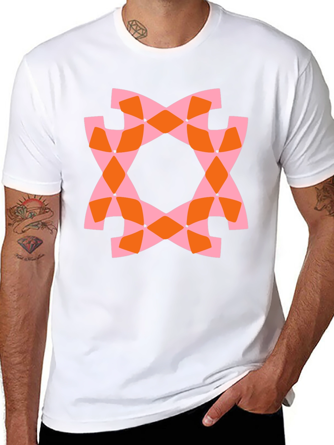 Abstract Geometric Print Tee