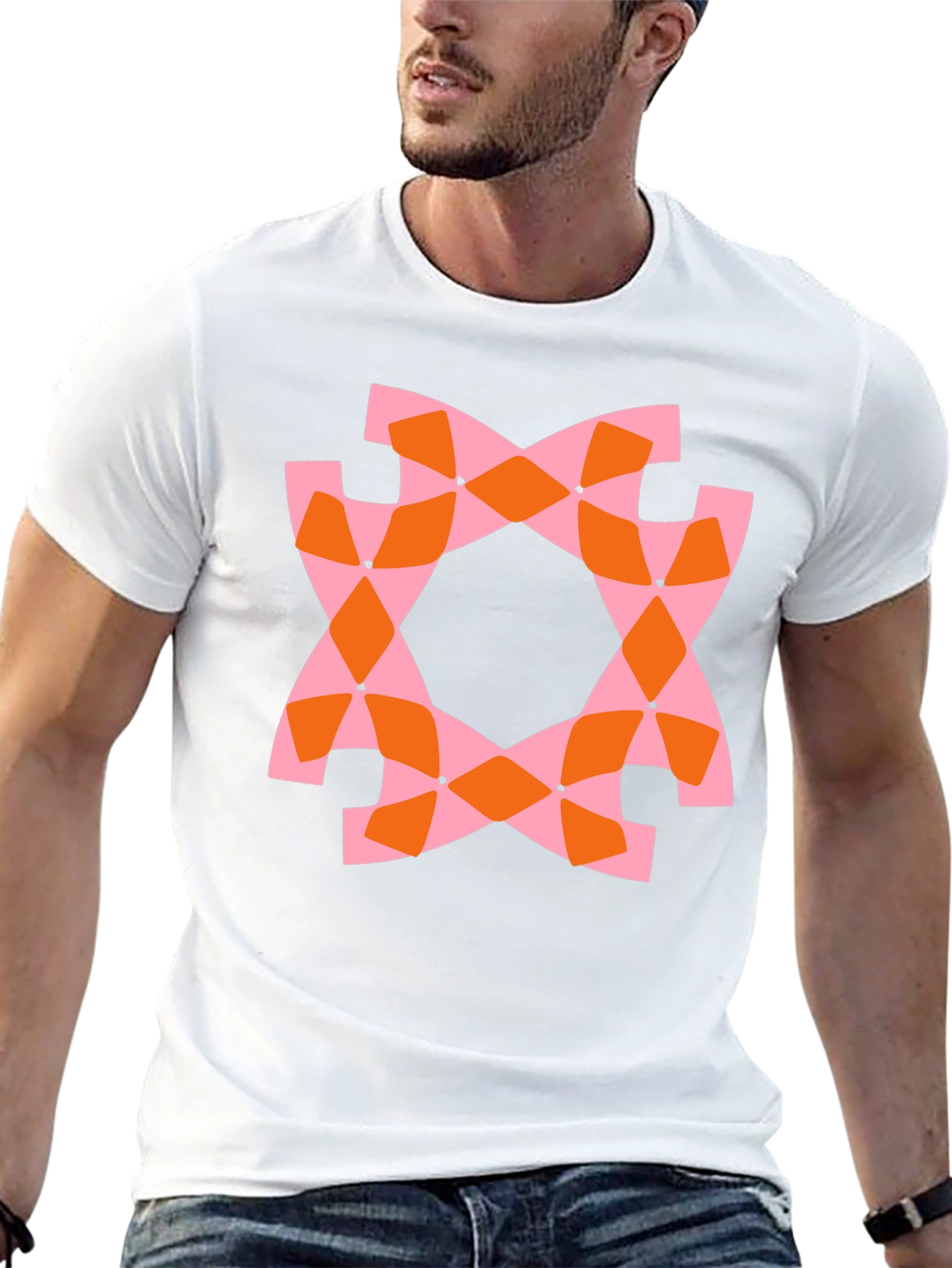 Abstract Geometric Print Tee