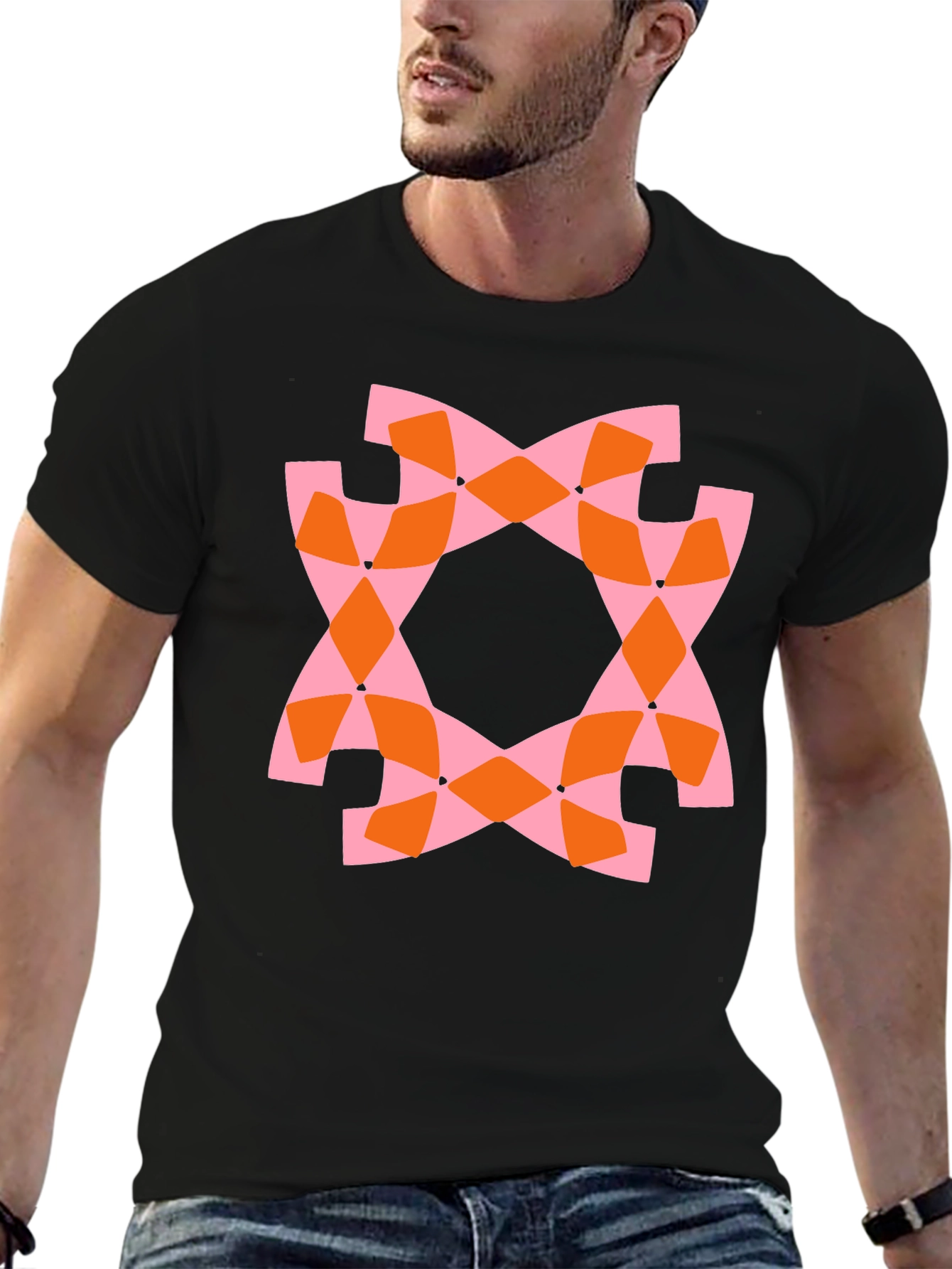 Abstract Geometric Print Tee