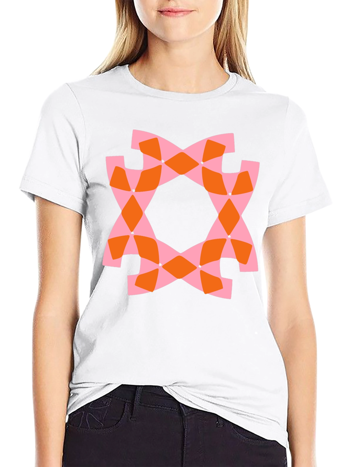 Abstract Geometric Print Tee