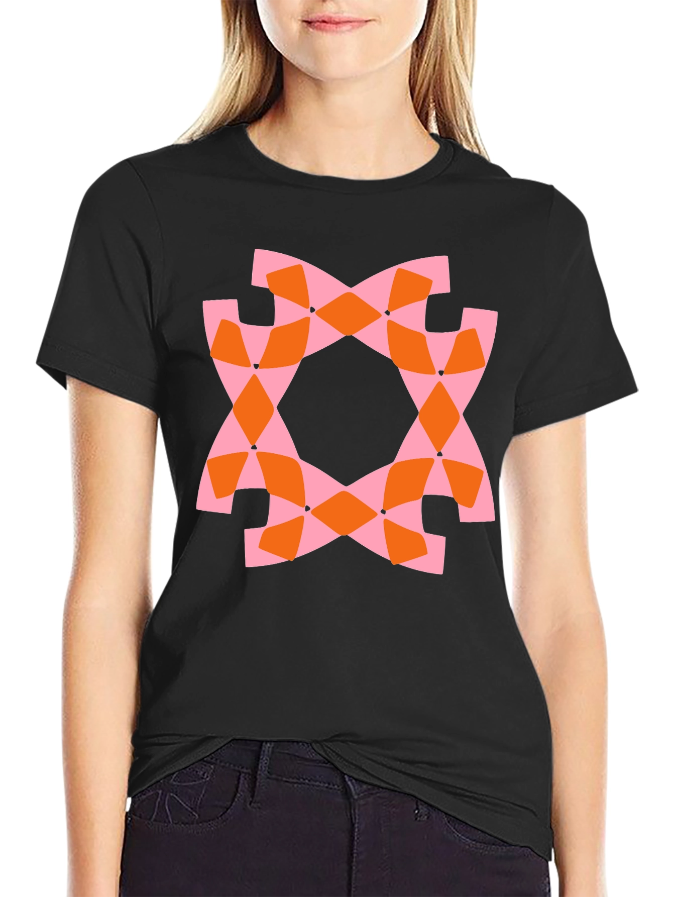 Abstract Geometric Print Tee