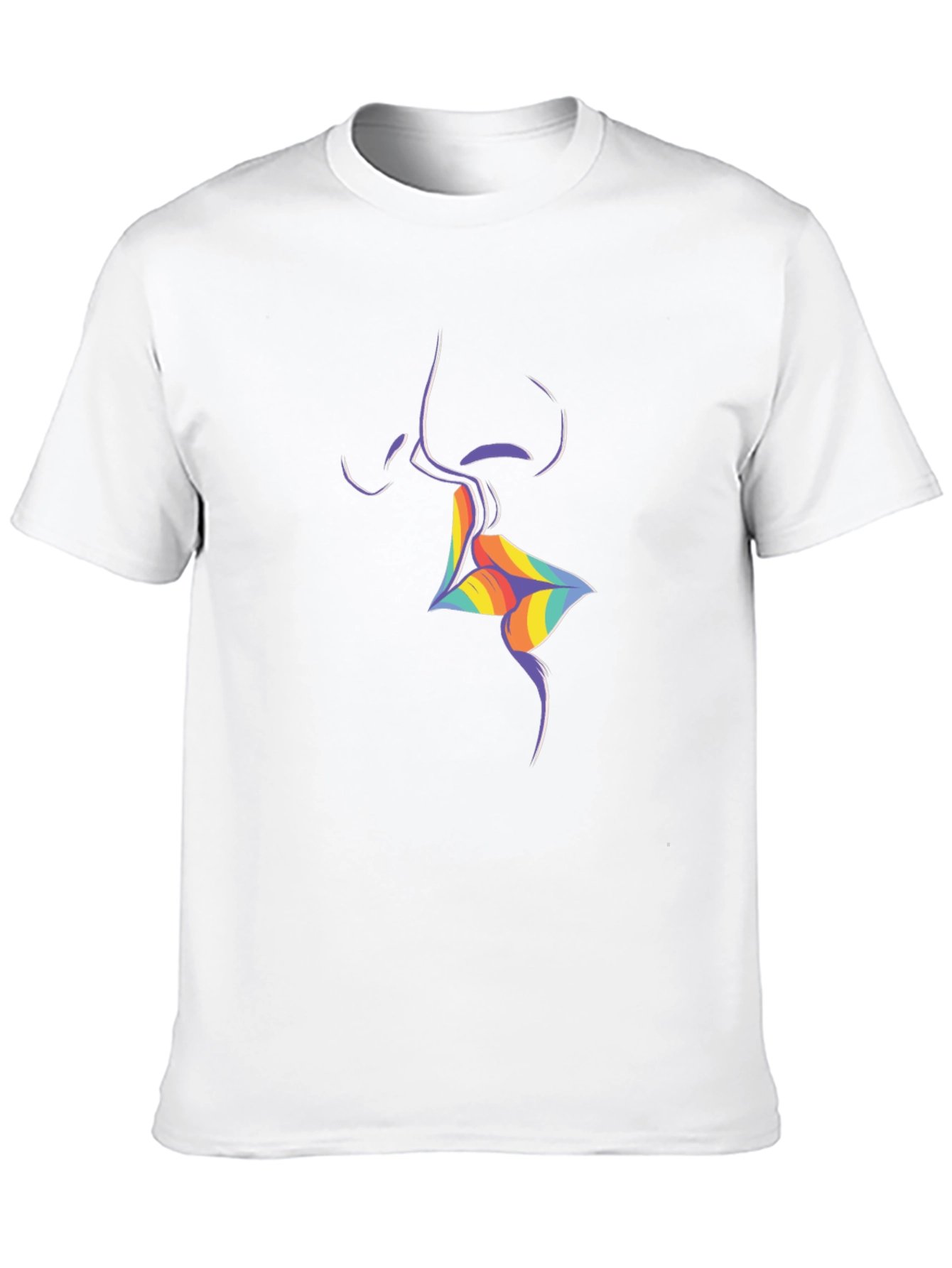Rainbow Lips Graphic Black T-Shirt