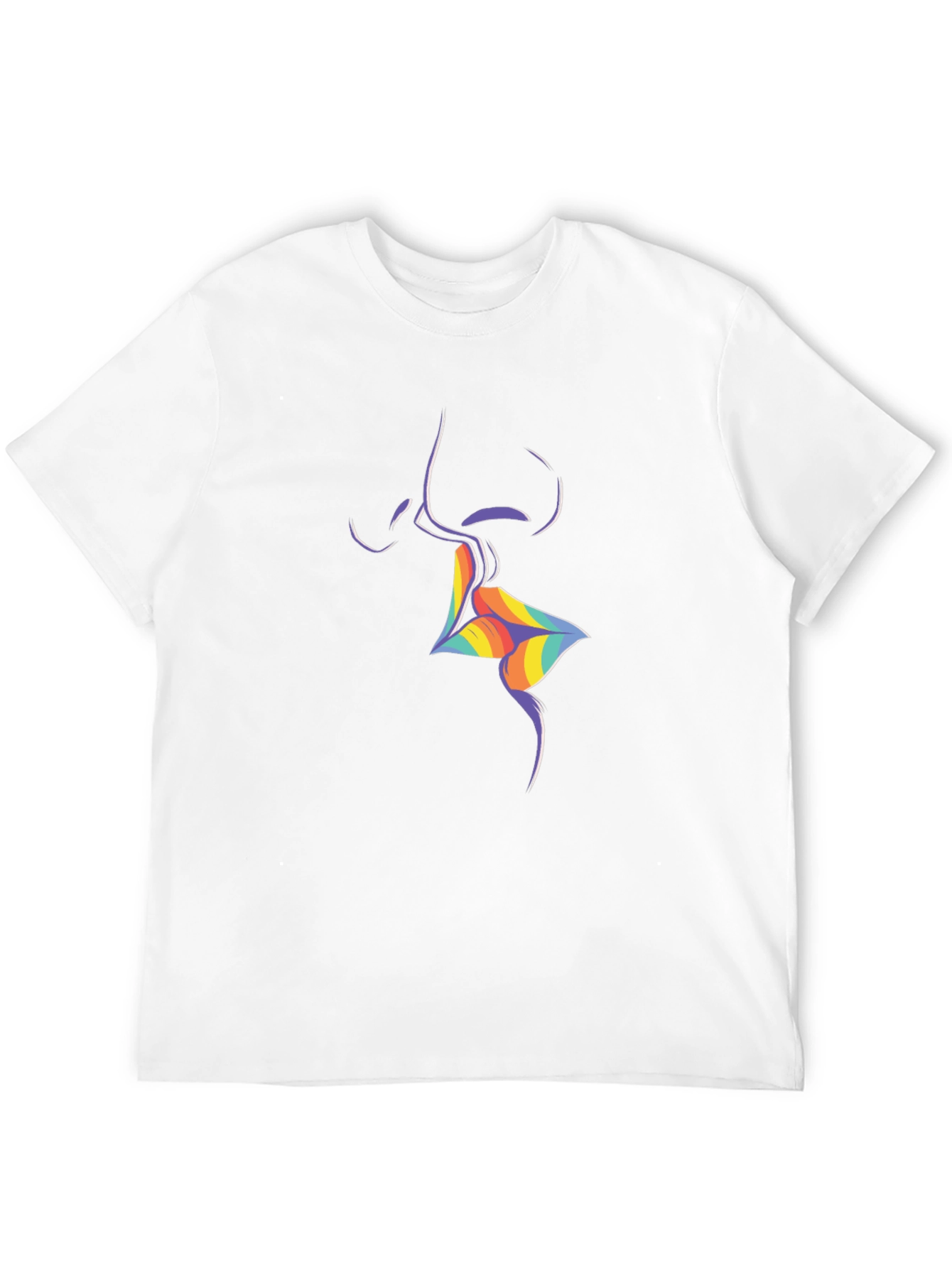 Rainbow Lips Graphic Black T-Shirt