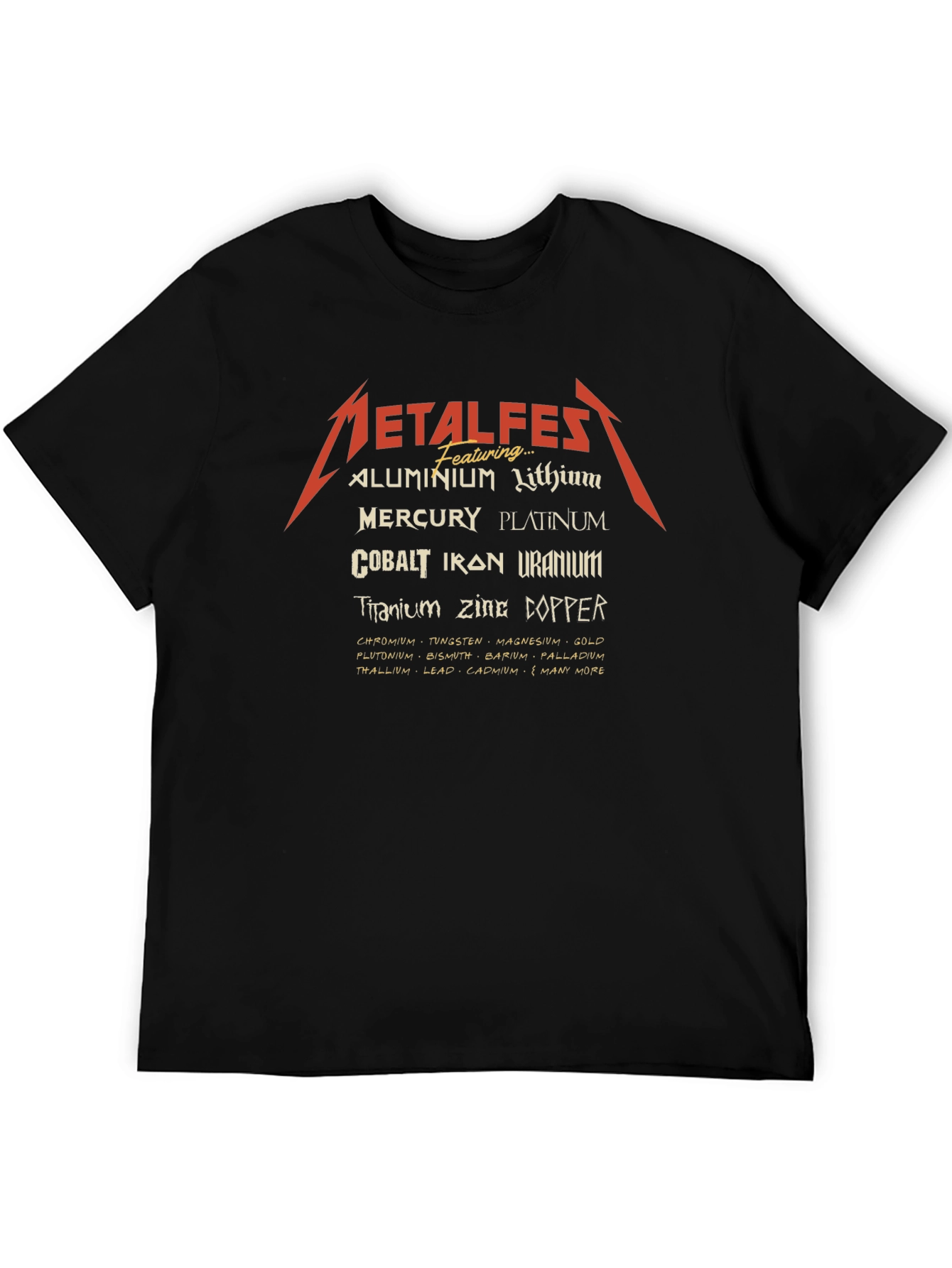 MetalFes T-Shirt - Periodic Table of Metal Elements