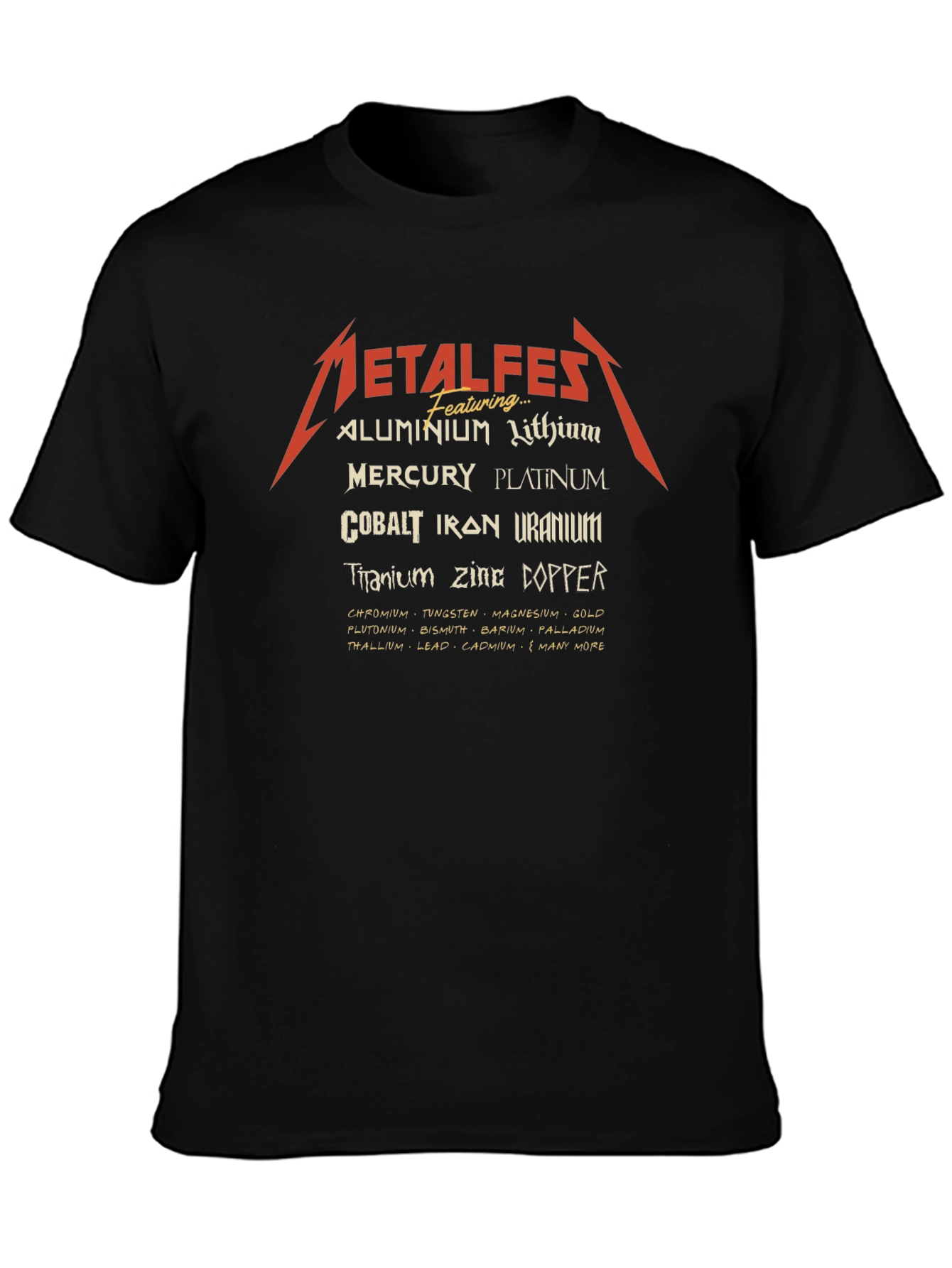 MetalFes T-Shirt - Periodic Table of Metal Elements