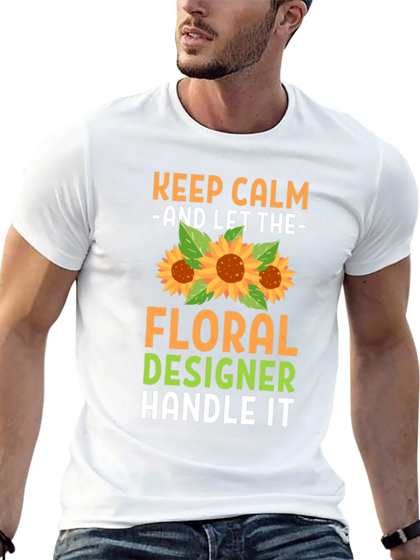 Keep Calm Floral Designer T-Shirt