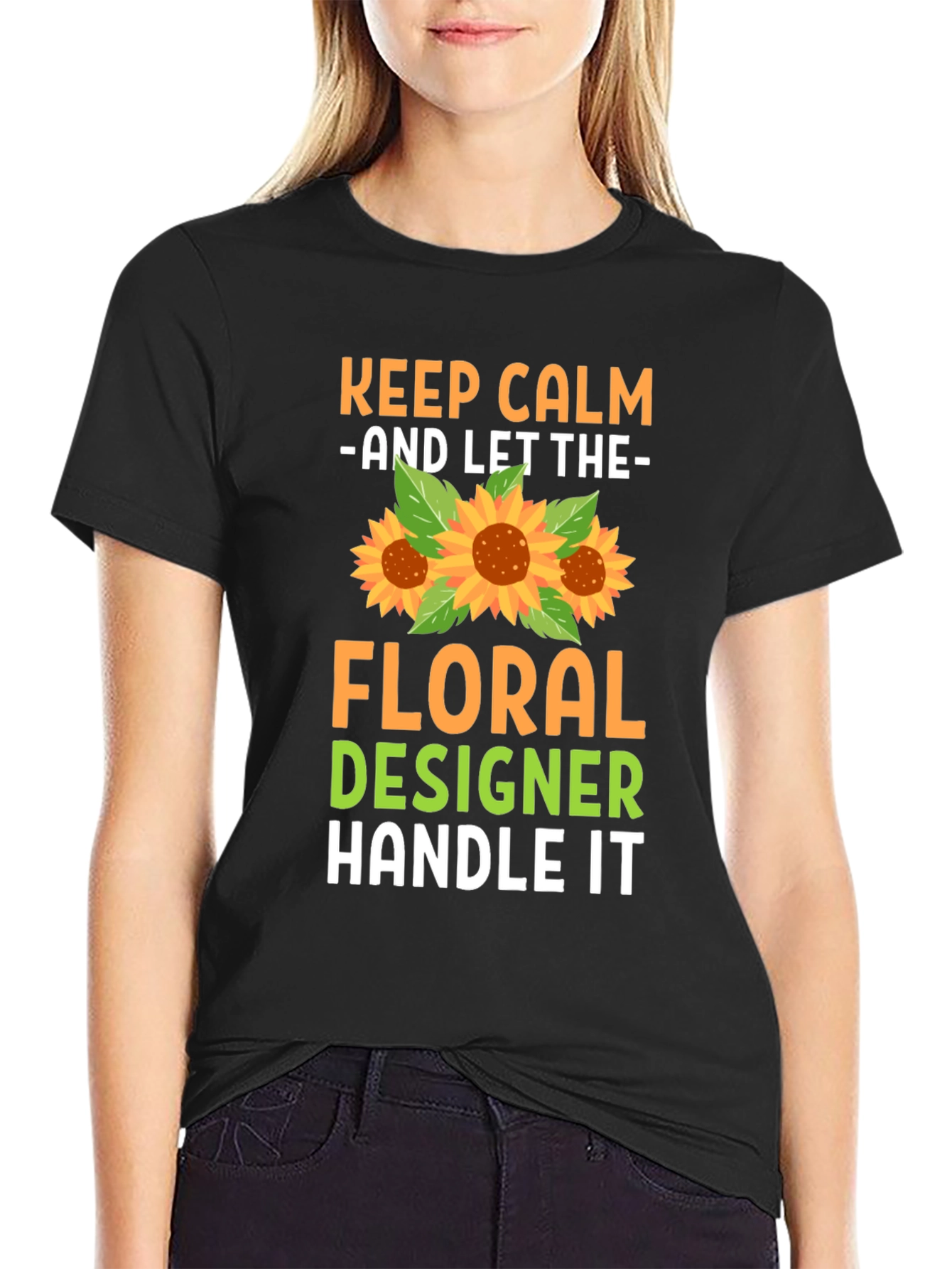 Keep Calm Floral Designer T-Shirt