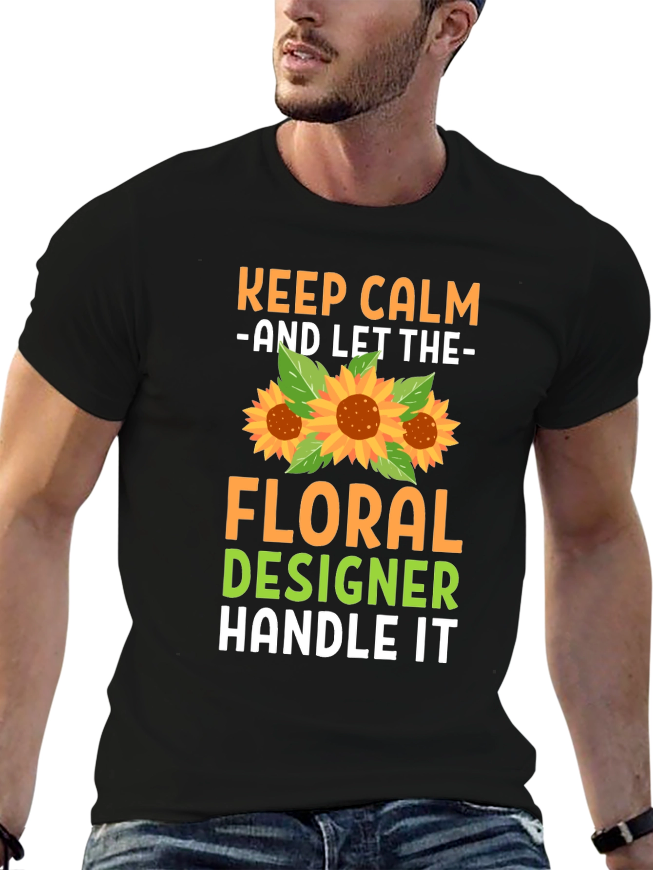 Keep Calm Floral Designer T-Shirt