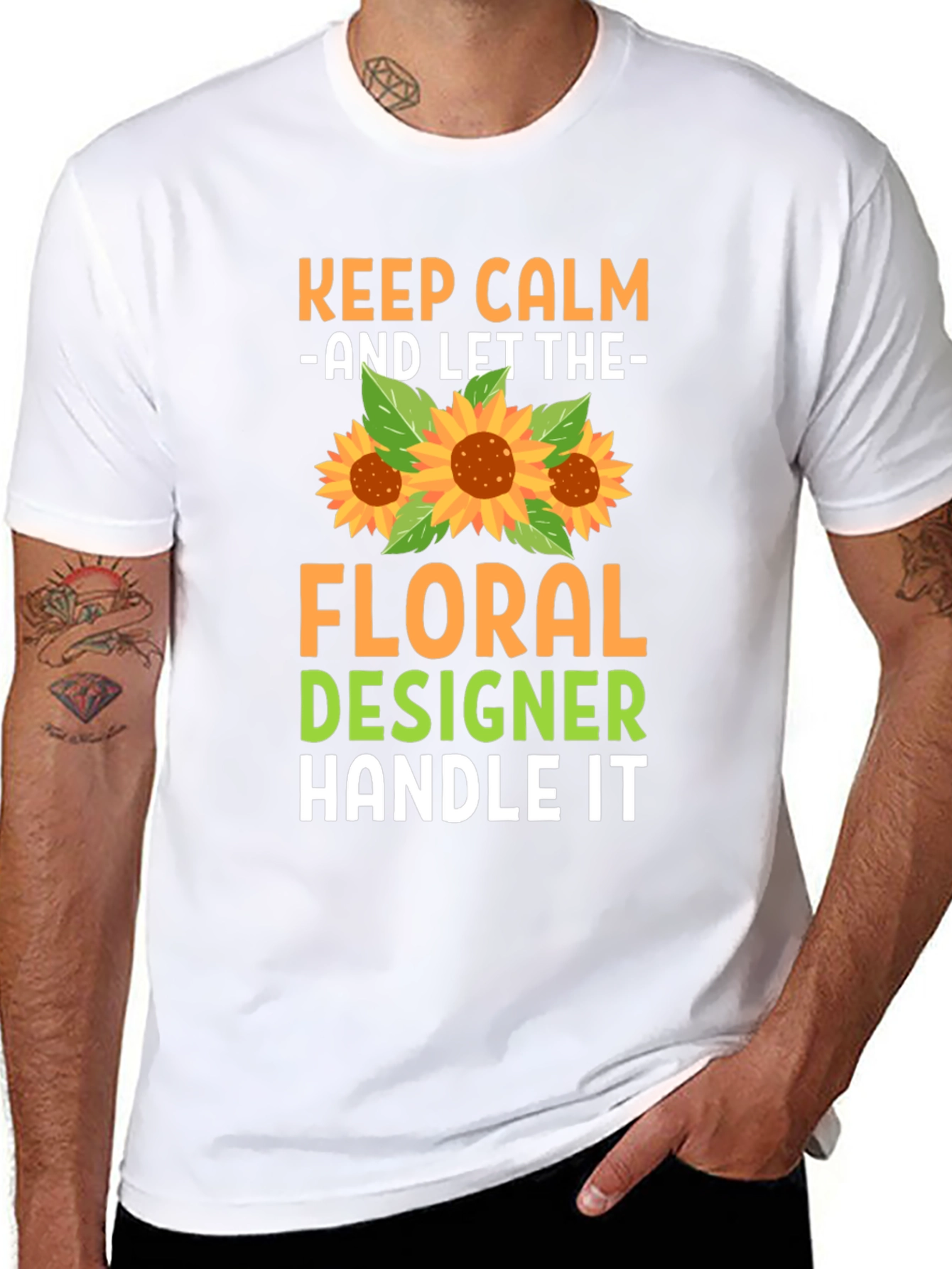 Keep Calm Floral Designer T-Shirt