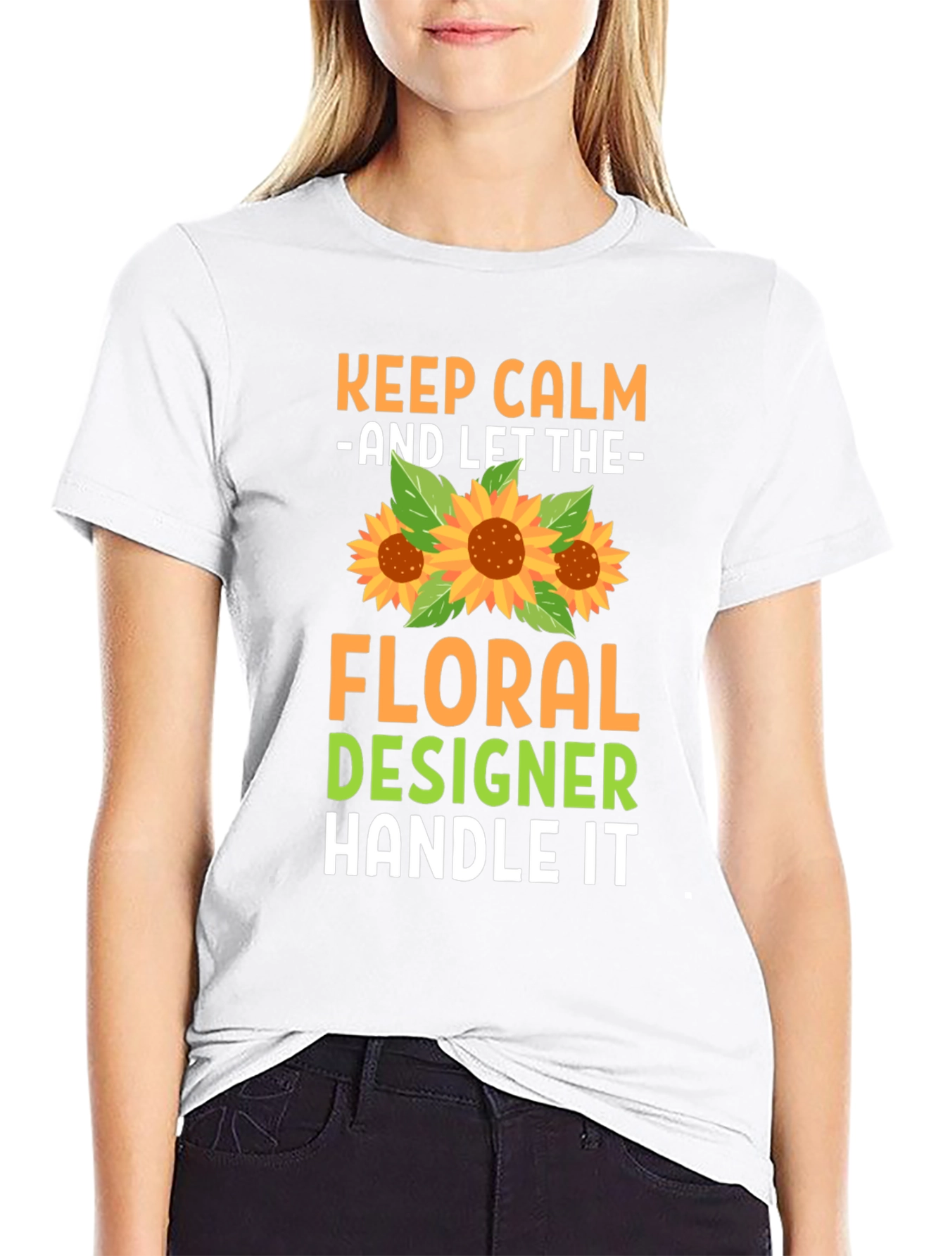 Keep Calm Floral Designer T-Shirt
