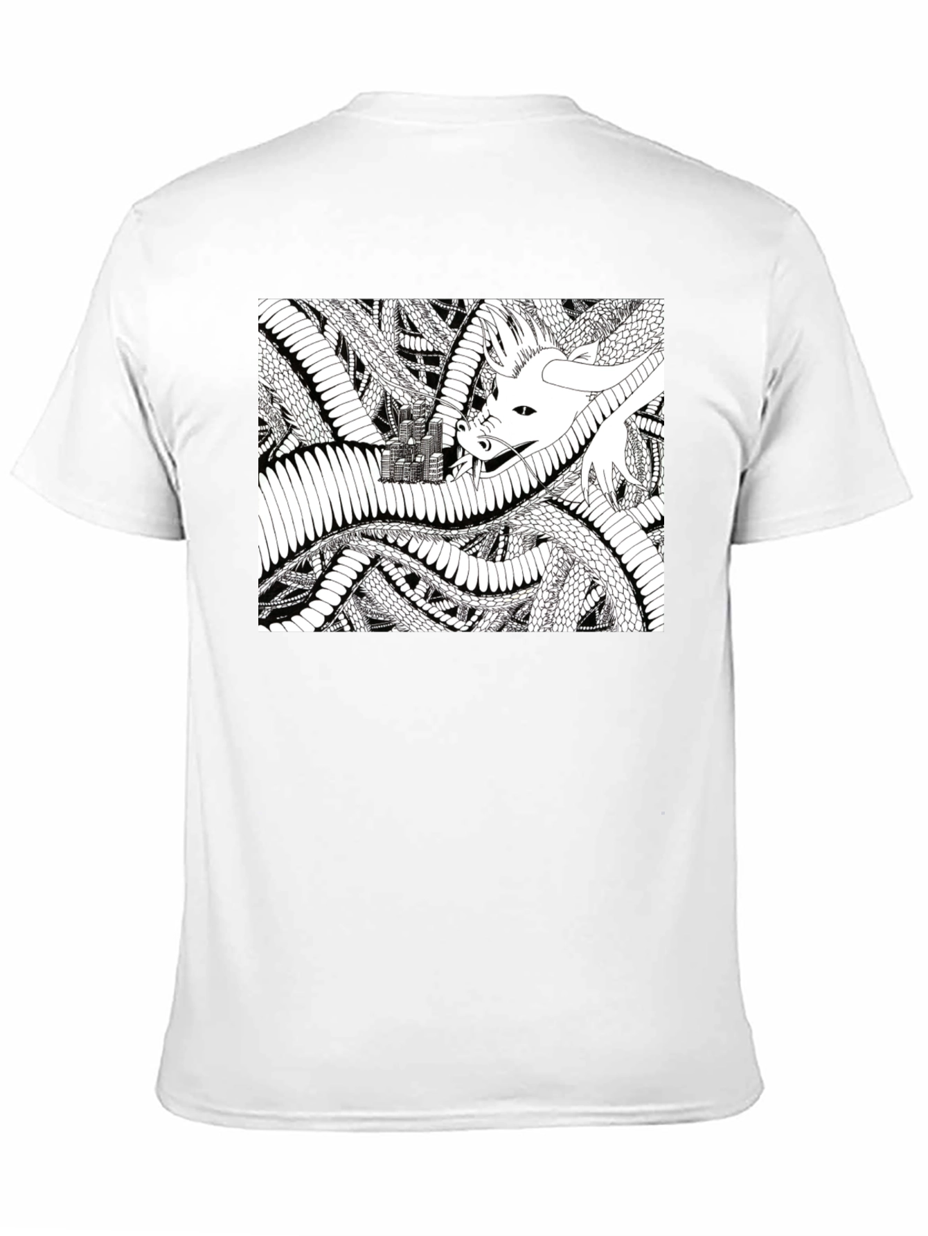 Dragon Castle Graphic Tee - Black Cotton T-Shirt