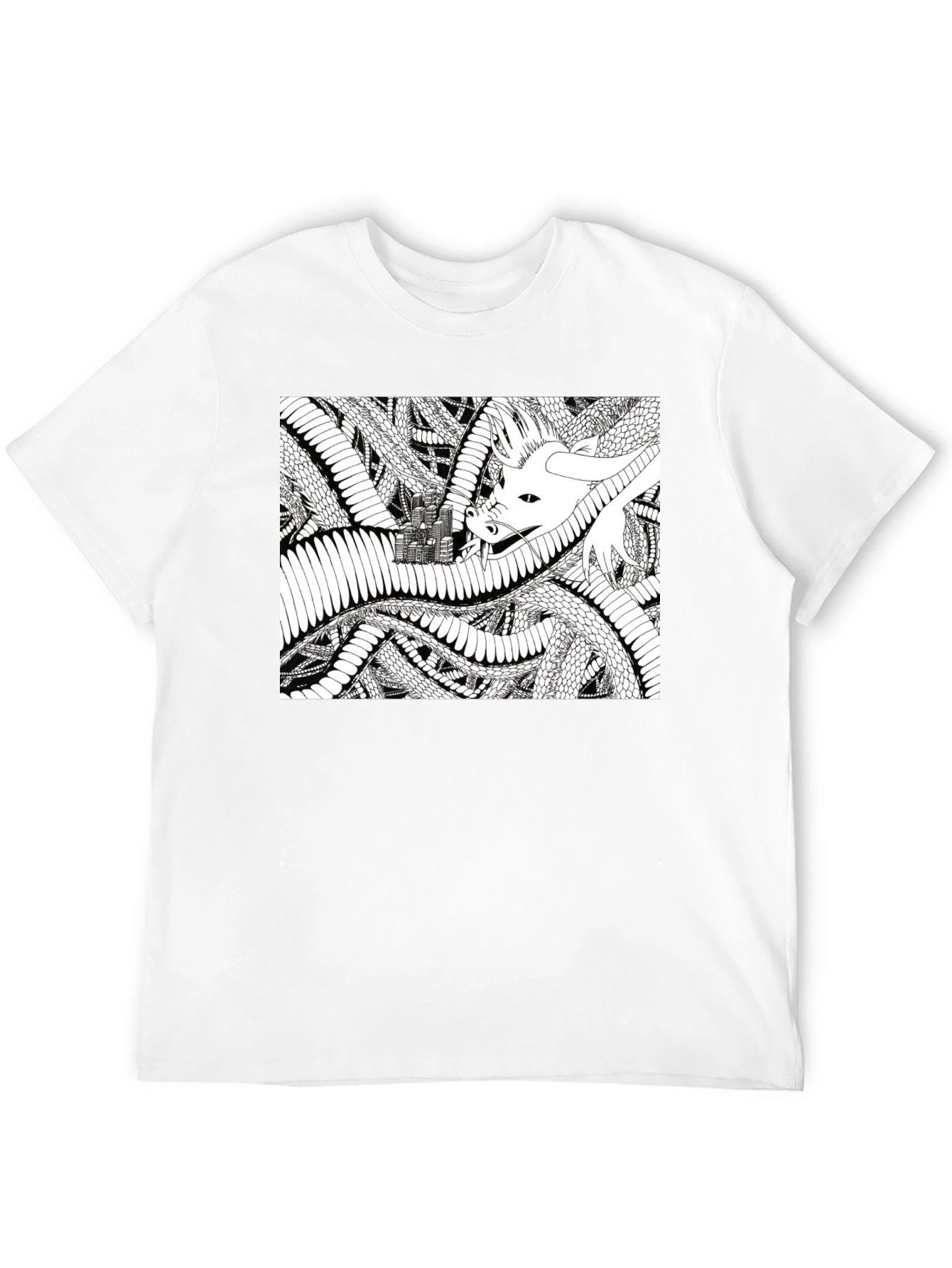Dragon Castle Graphic Tee - Black Cotton T-Shirt
