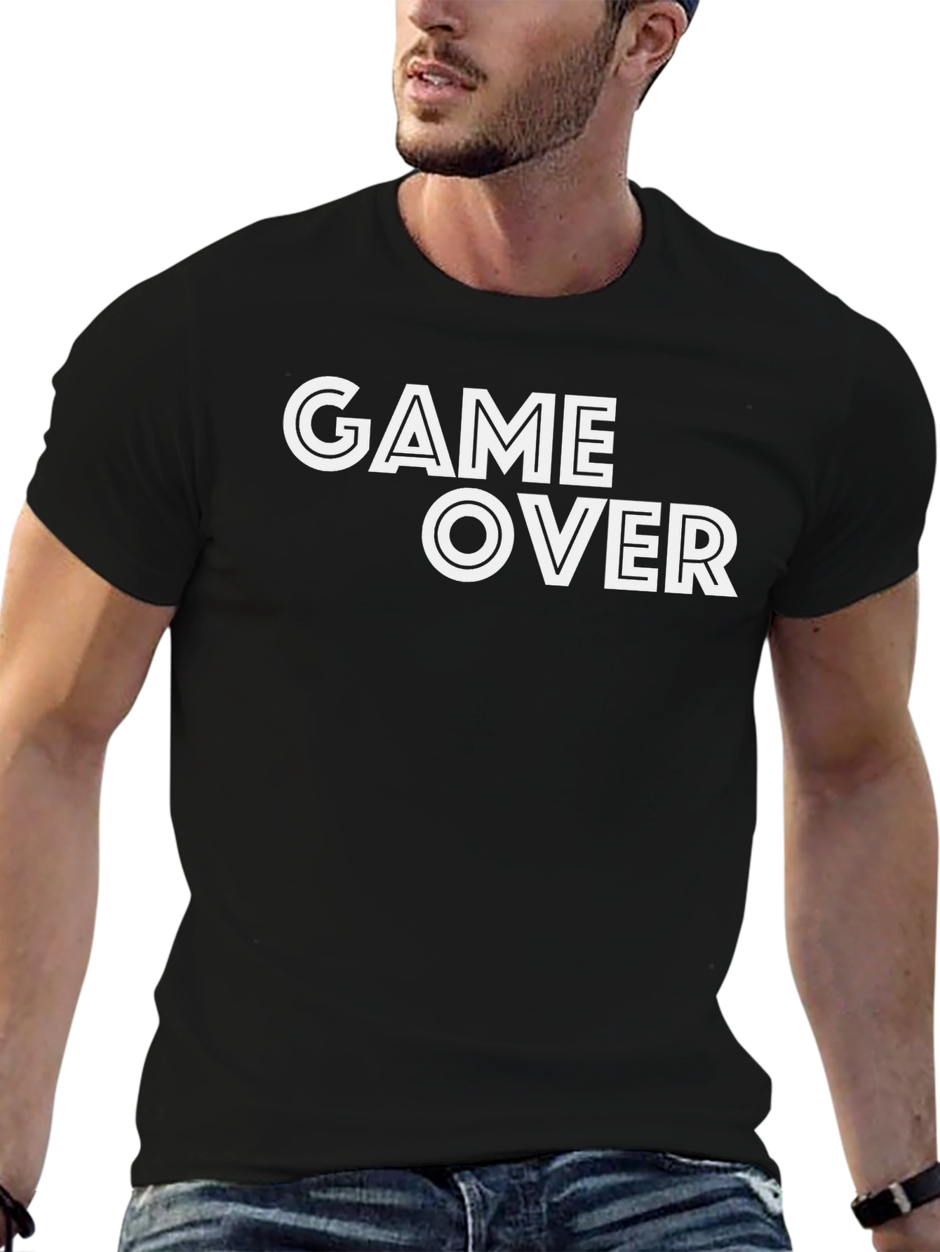 Game Over Black T-Shirt - Bold Graphic Tee