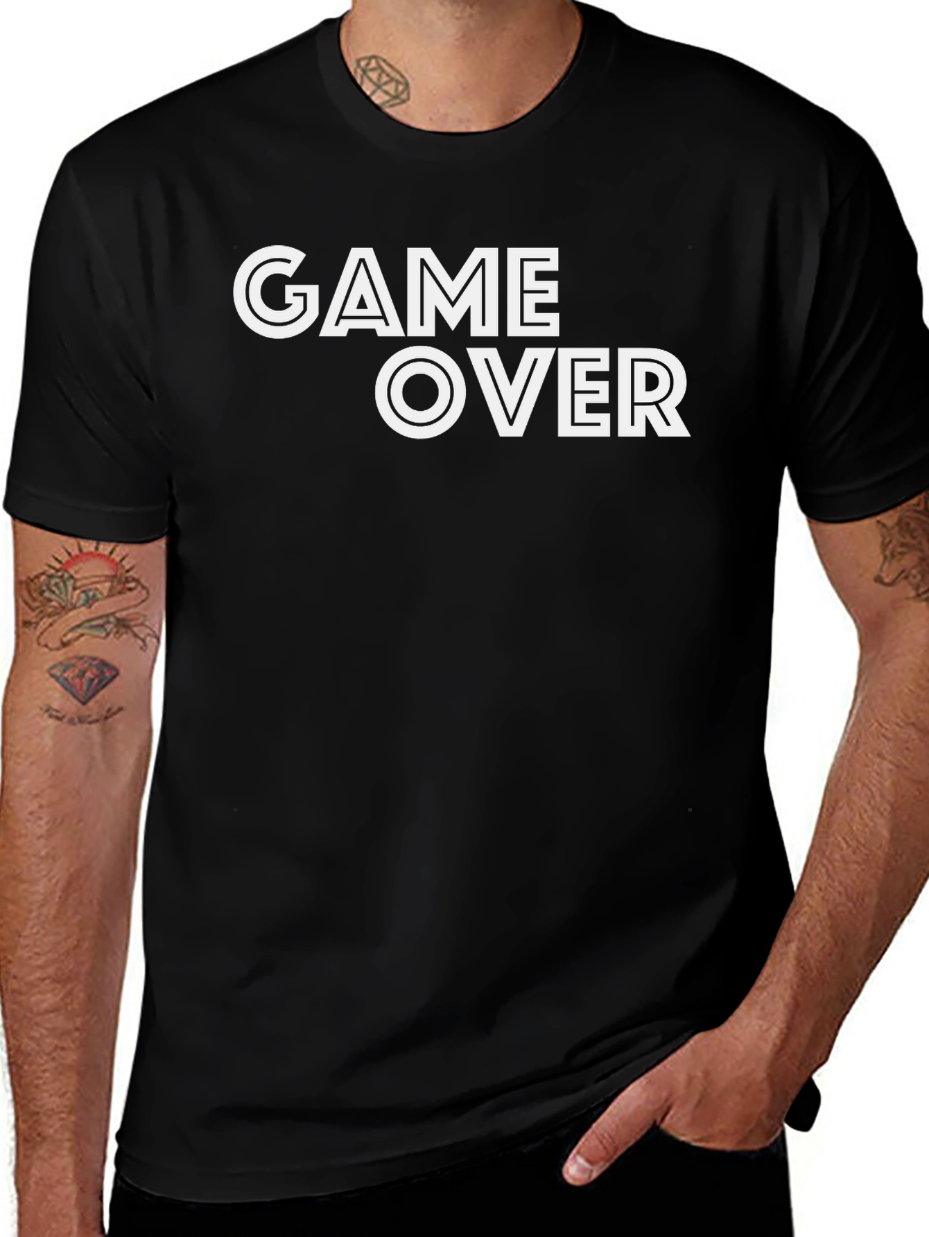 Game Over Black T-Shirt - Bold Graphic Tee