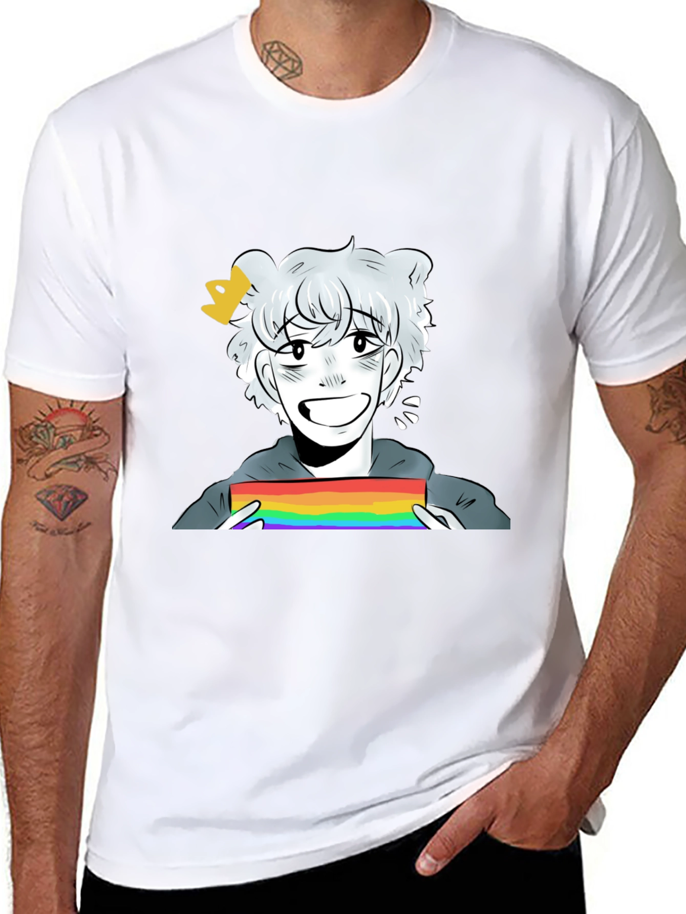 Cartoon Pride T-Shirt - Black Cotton Blend
